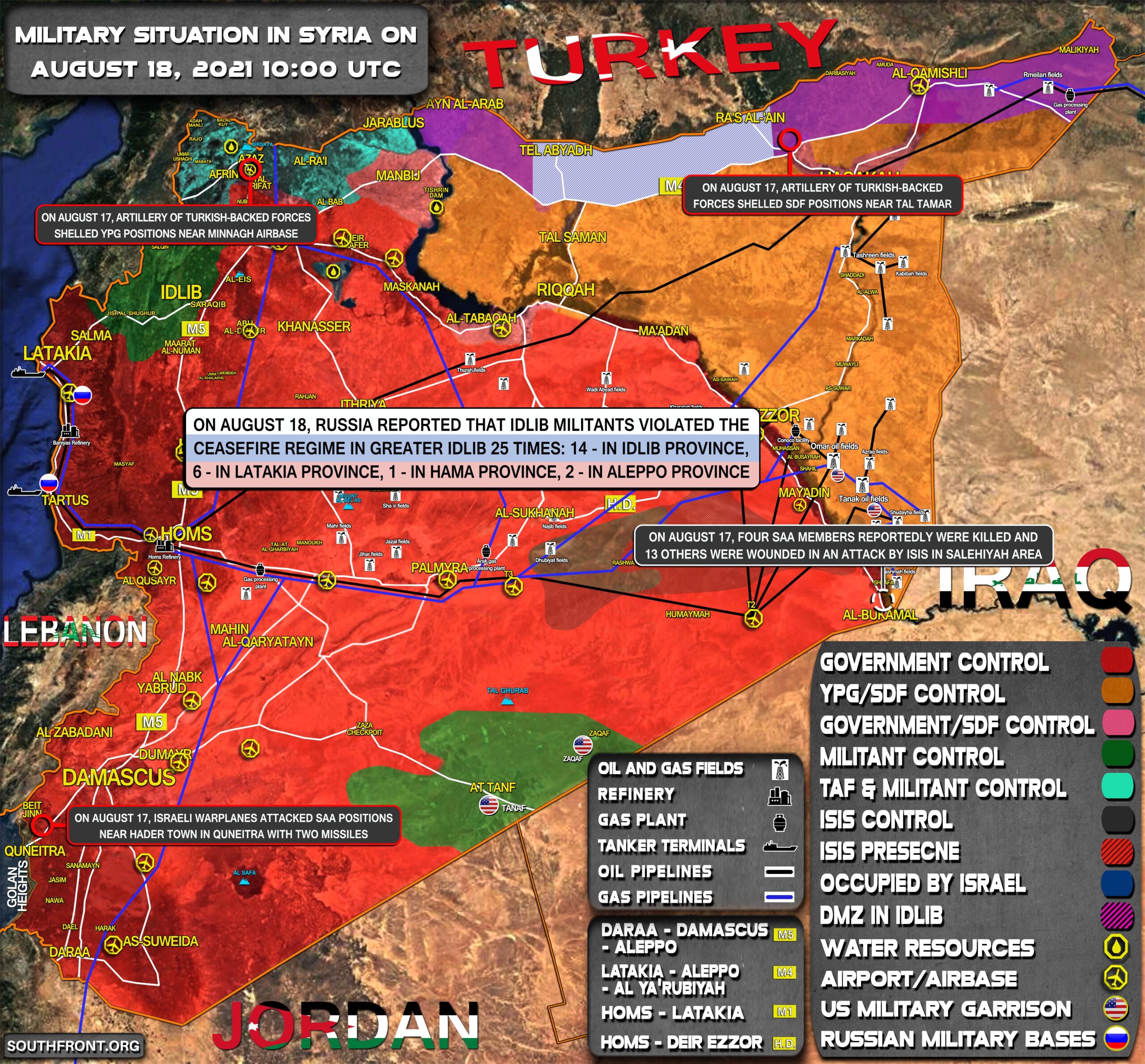 Military Situation In Syria On August 18, 2021 (Map Update)