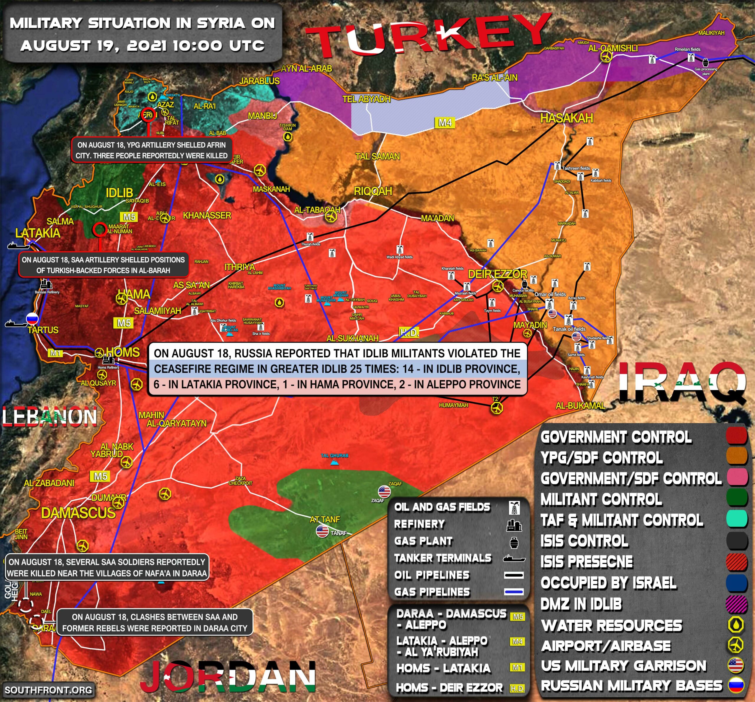 Military Situation In Syria On August 19, 2021 (Map Update)