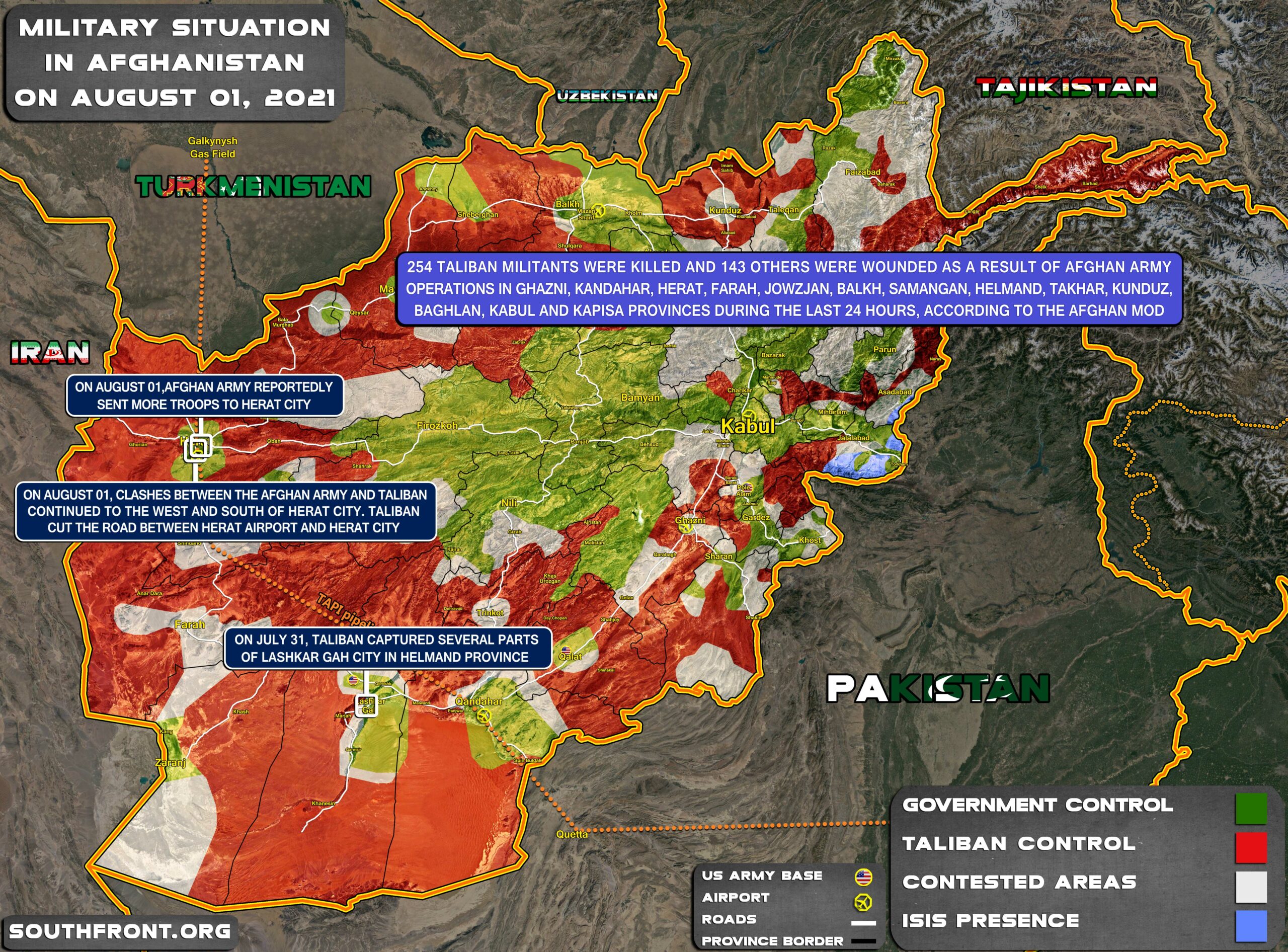 Military Situation In Afghanistan On August 1, 2021 (Map Update)