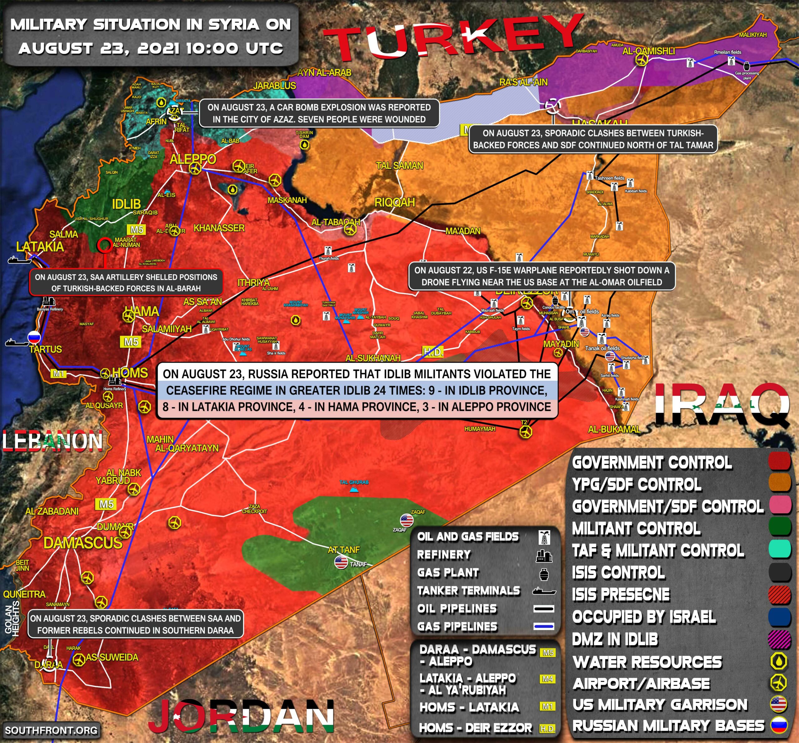 Military Situation In Syria On August 23, 2021 (Map Update)