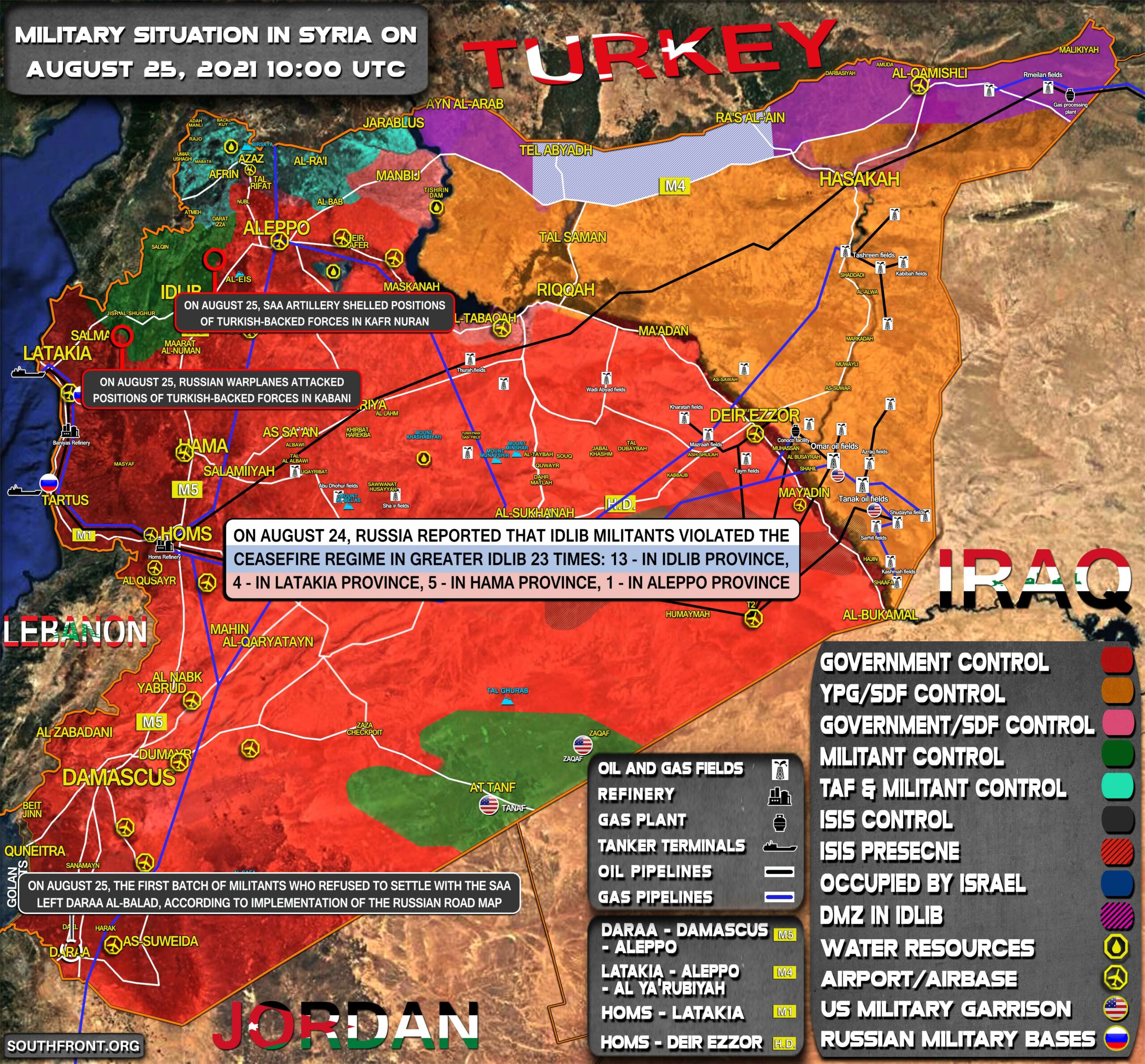 Military Situation In Syria On August 25, 2021 (Map Update)