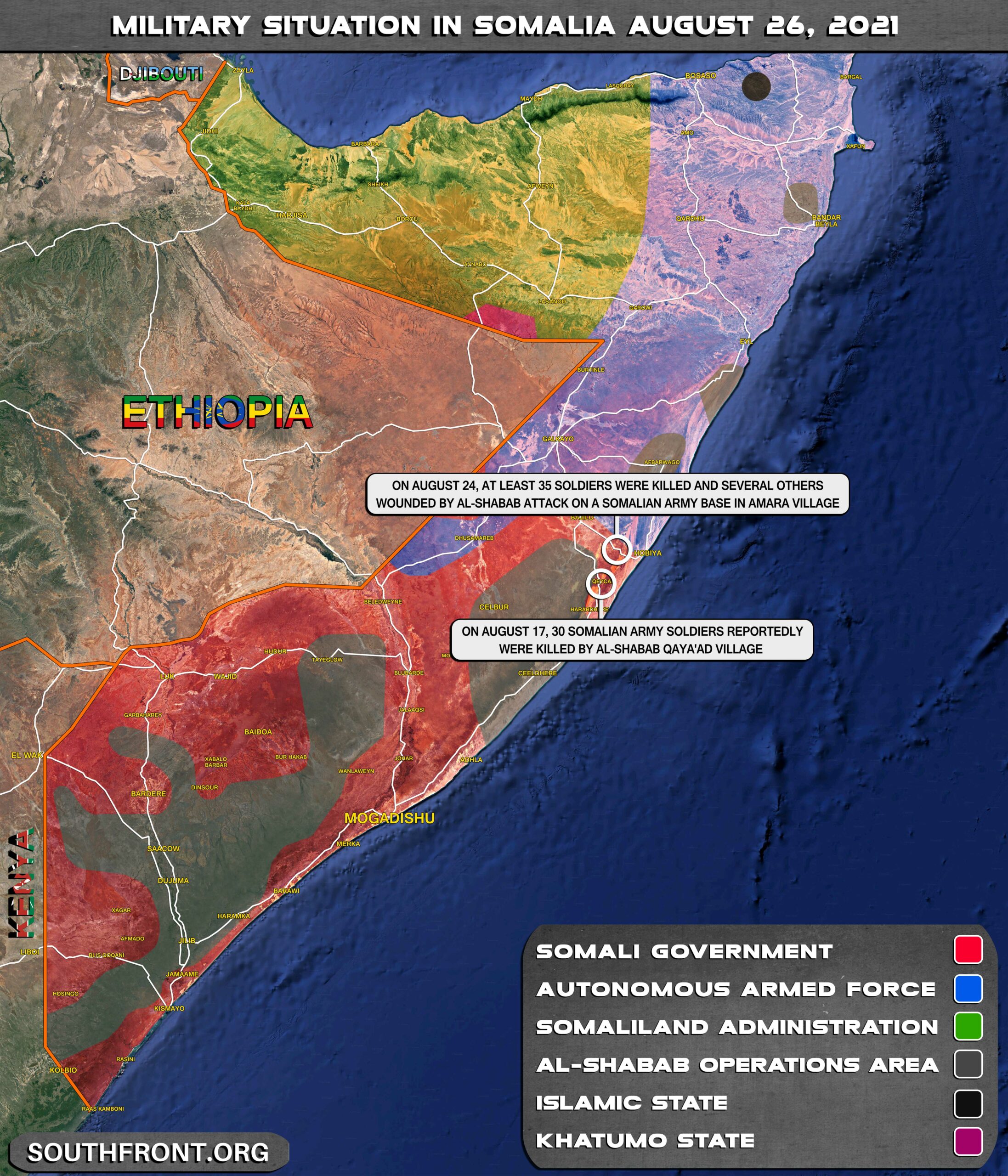 Military Situation In Somalia On August 26, 2021 (Map Update)