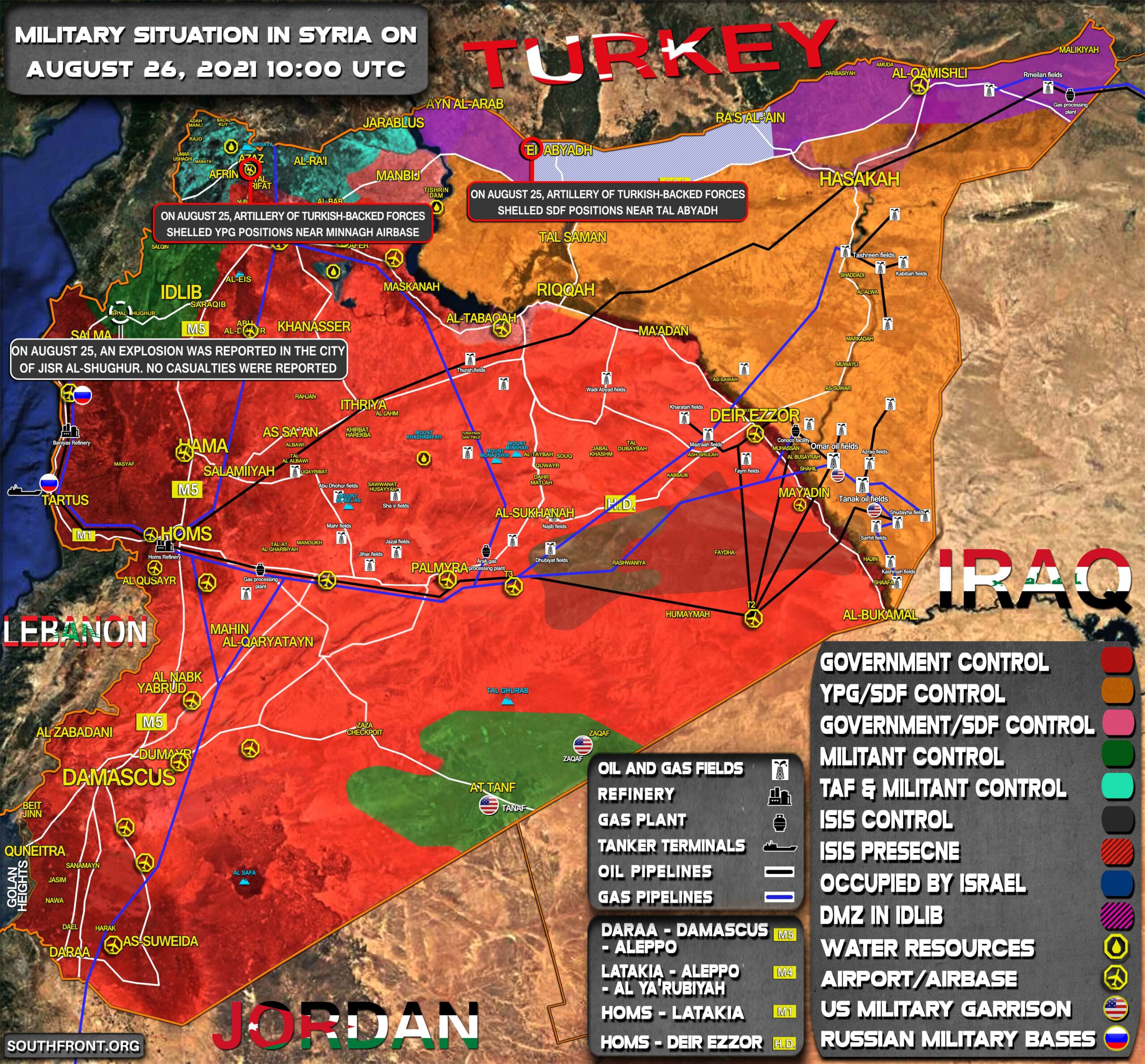 Military Situation In Syria On August 26, 2021 (Map Update)