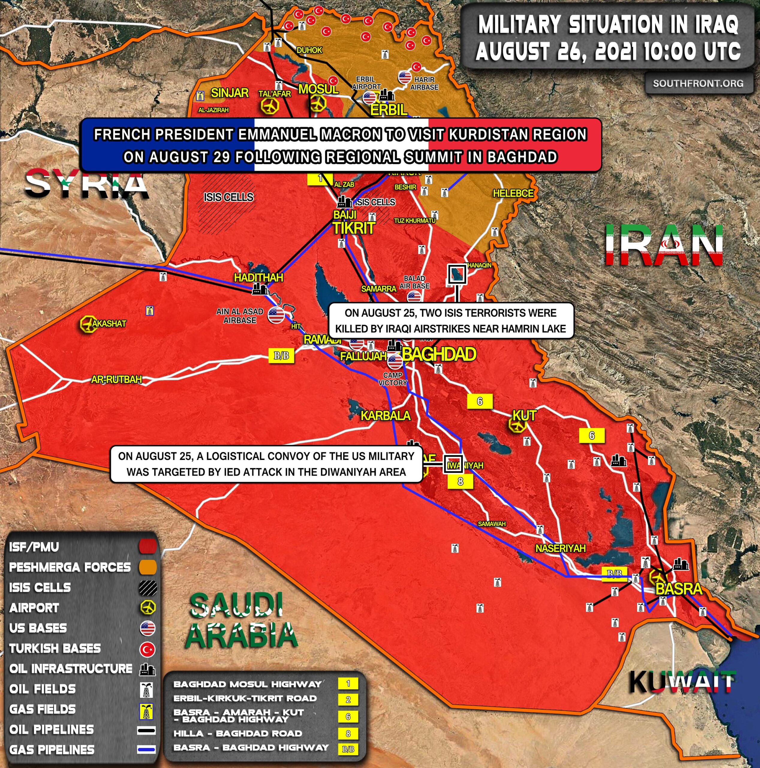 Military Situation In Iraq On August 26, 2021 (Map Update)