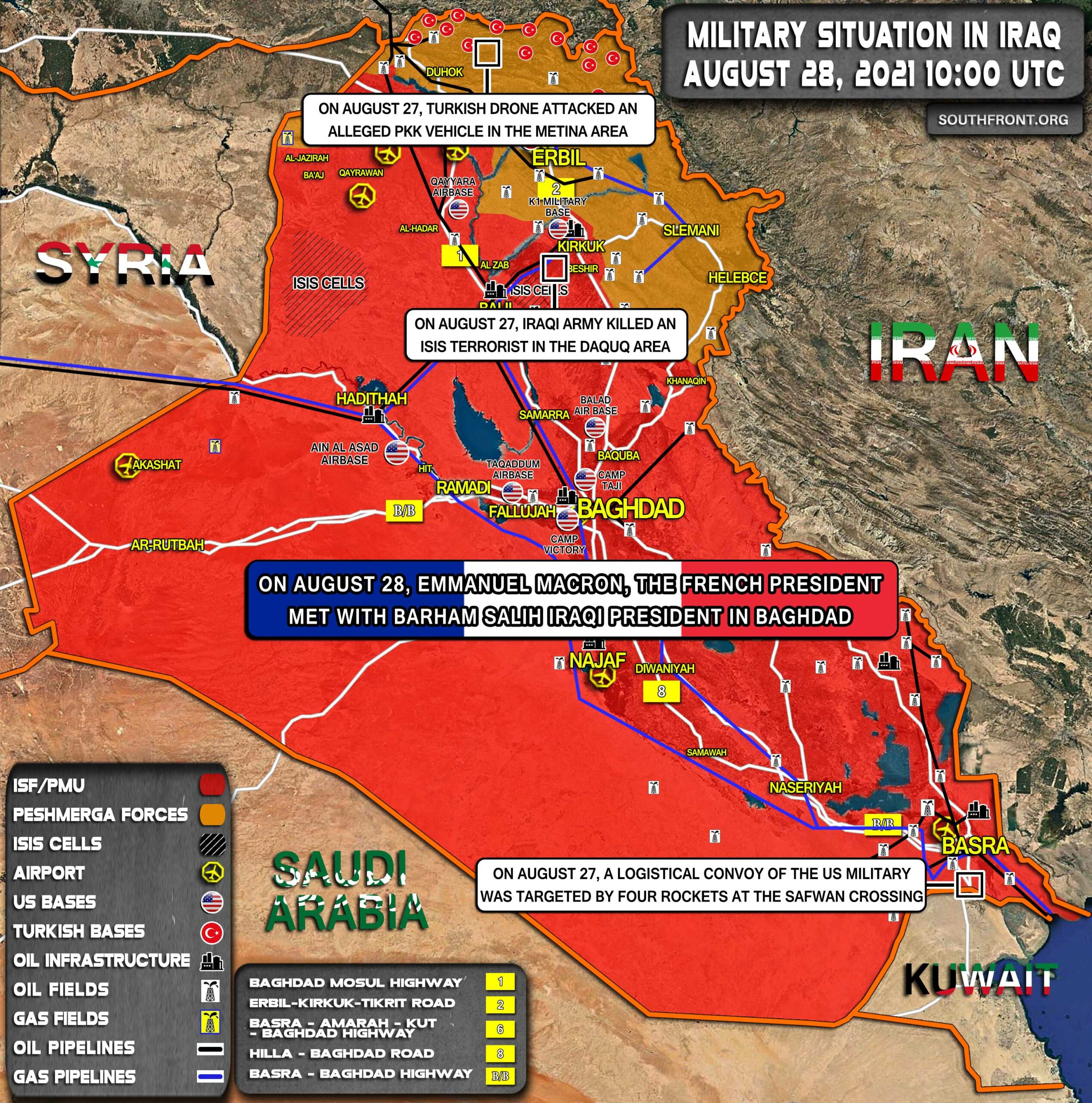 Military Situation In Iraq On August 28, 2021 (Map Update)