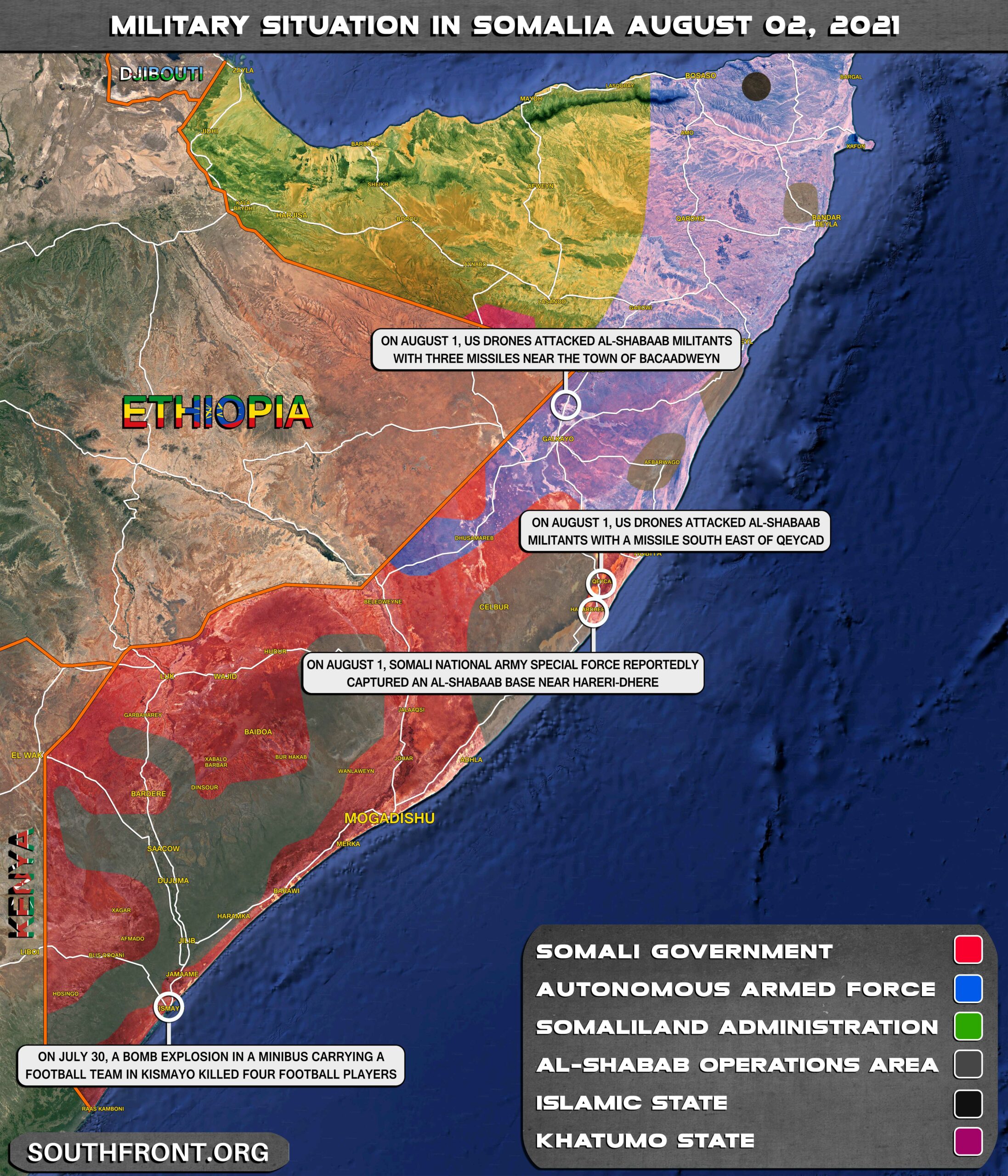 Military Situation In Somalia On August 2, 2021 (Map Update)