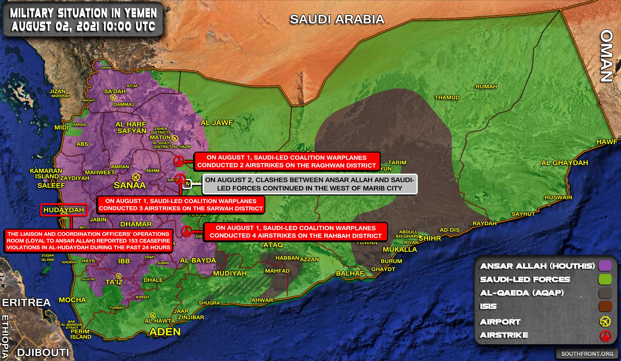 Military Situation In Yemen On August 2, 2021 (Map Update)