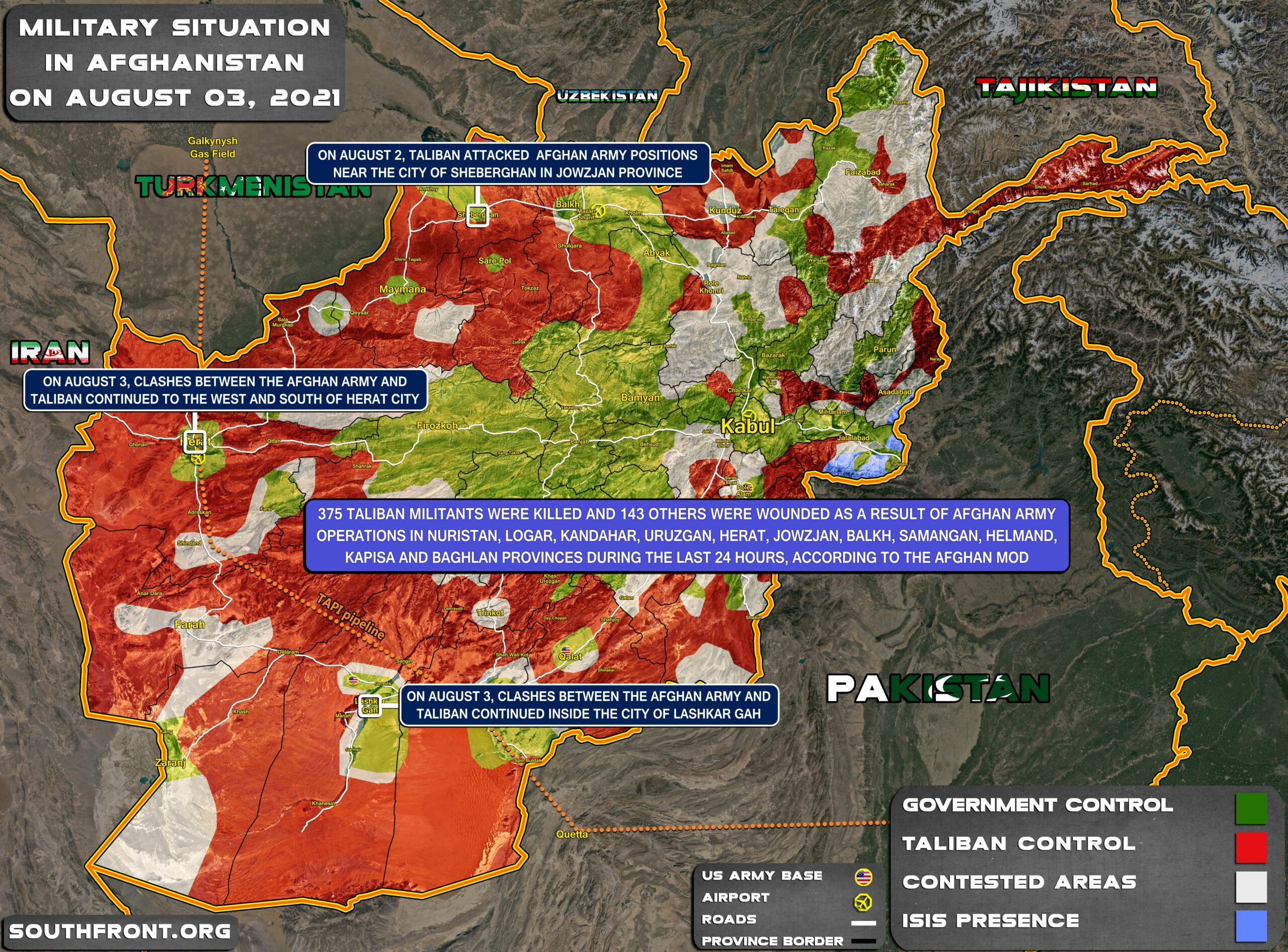 Military Situation In Afghanistan On August 3, 2021 (Map Update)