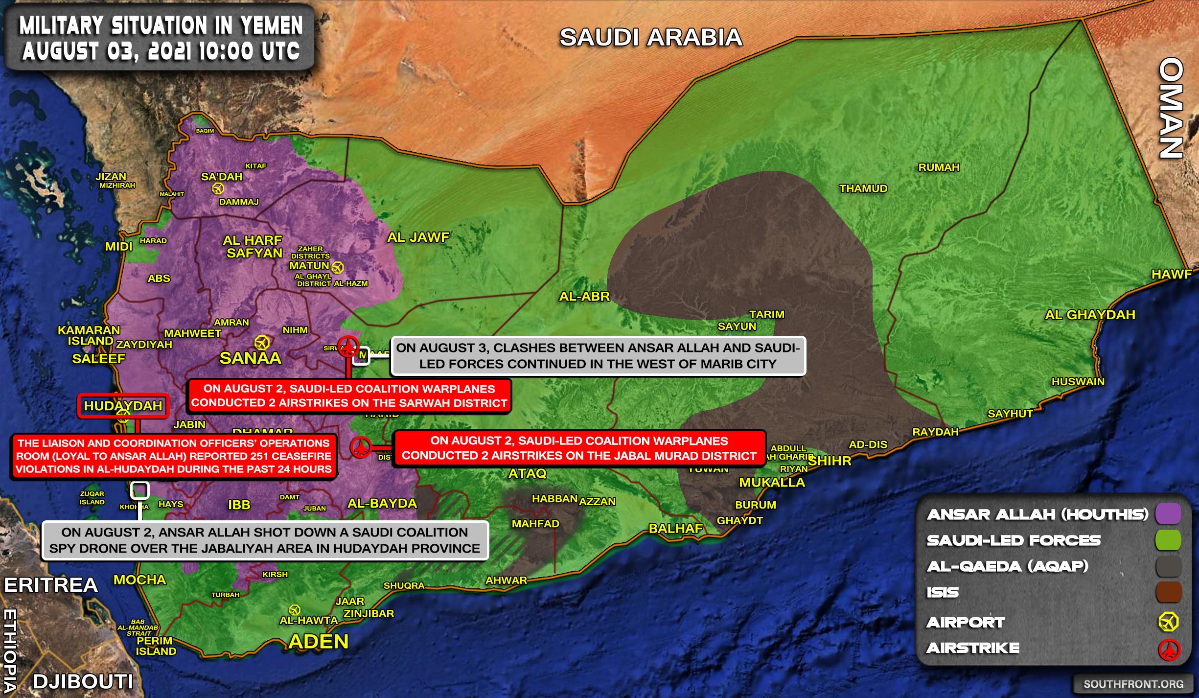 Military Situation In Yemen On August 3, 2021 (Map Update)