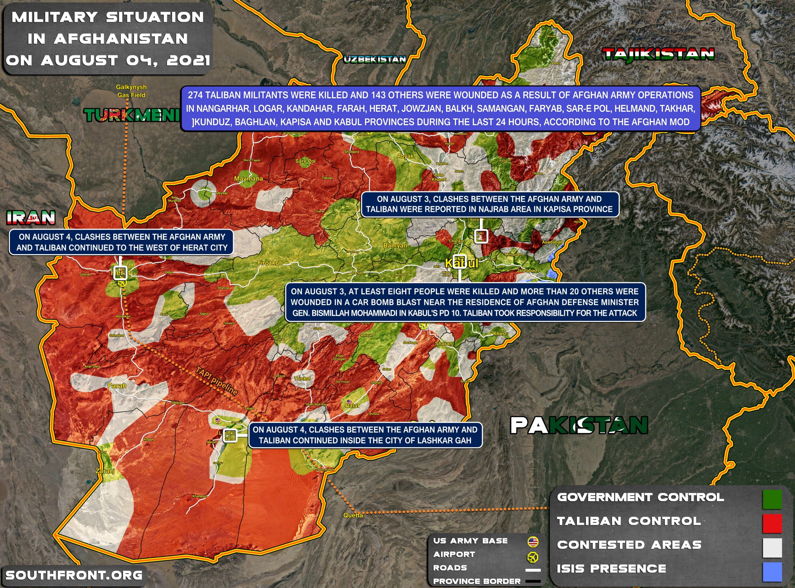 Military Situation In Afghanistan On August 4, 2021 (Map Update)