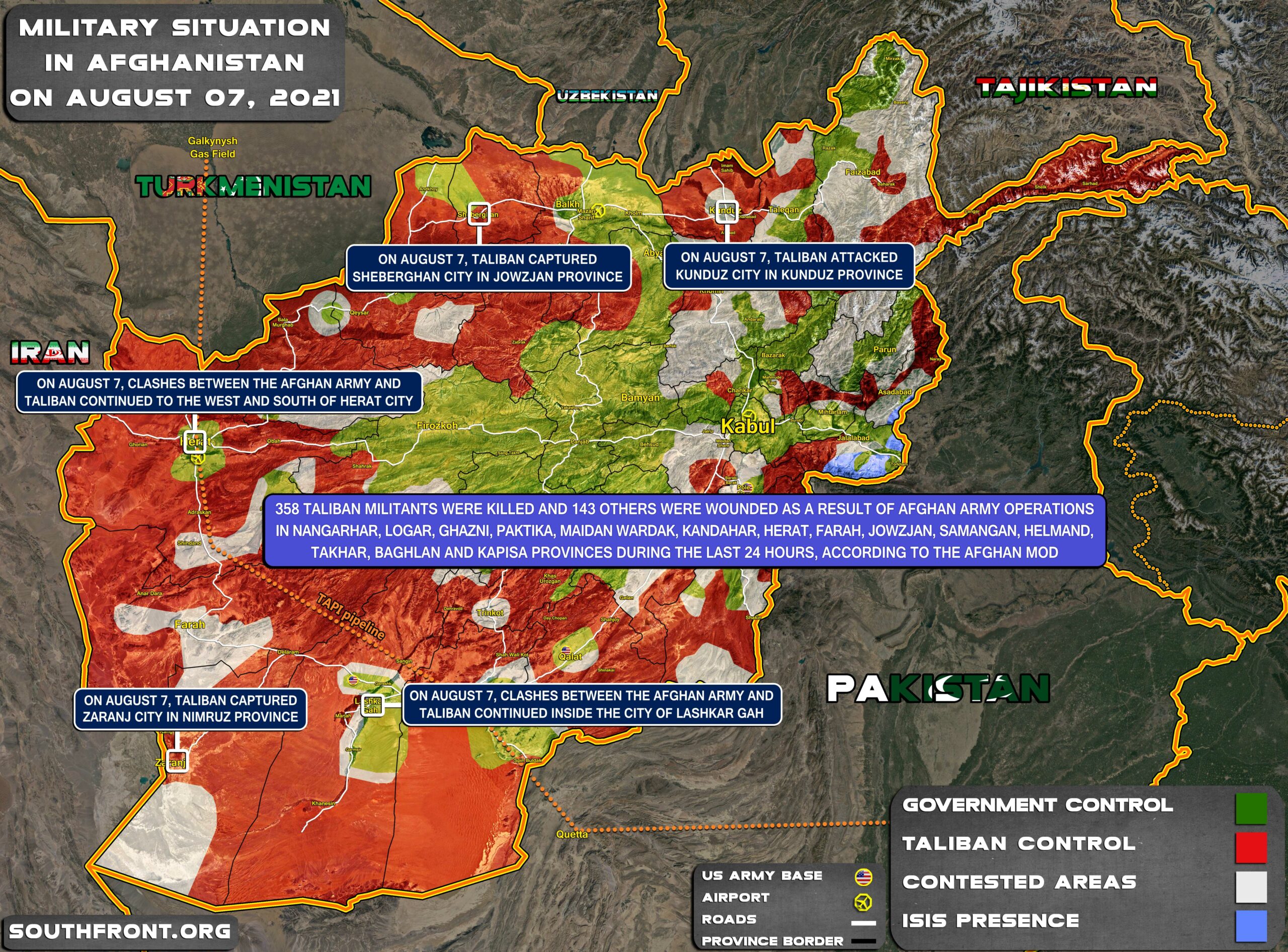 Military Situation In Afghanistan On August 7, 2021 (Map Update)