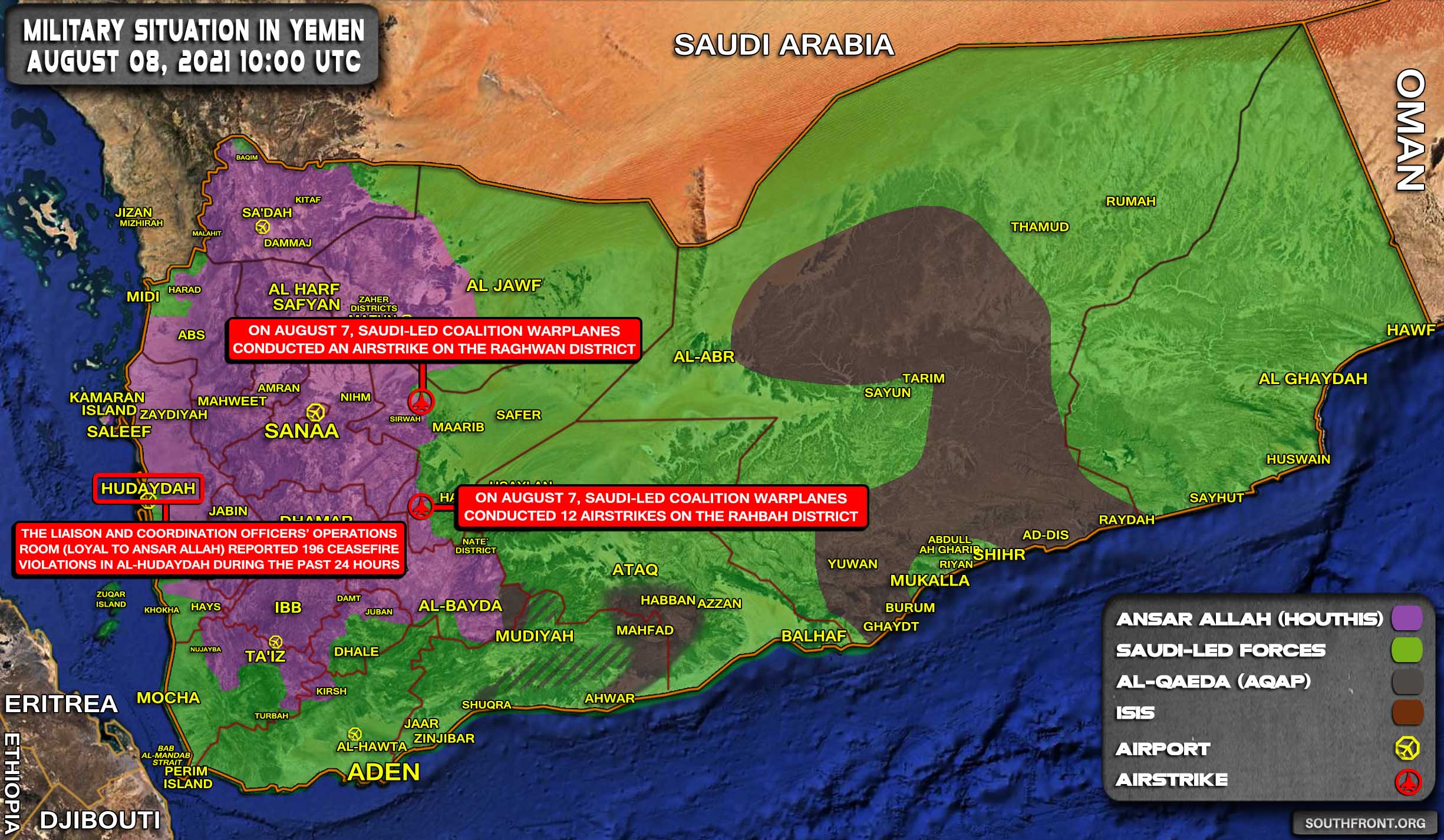 Military Situation In Yemen On August 8, 2021 (Map Update)