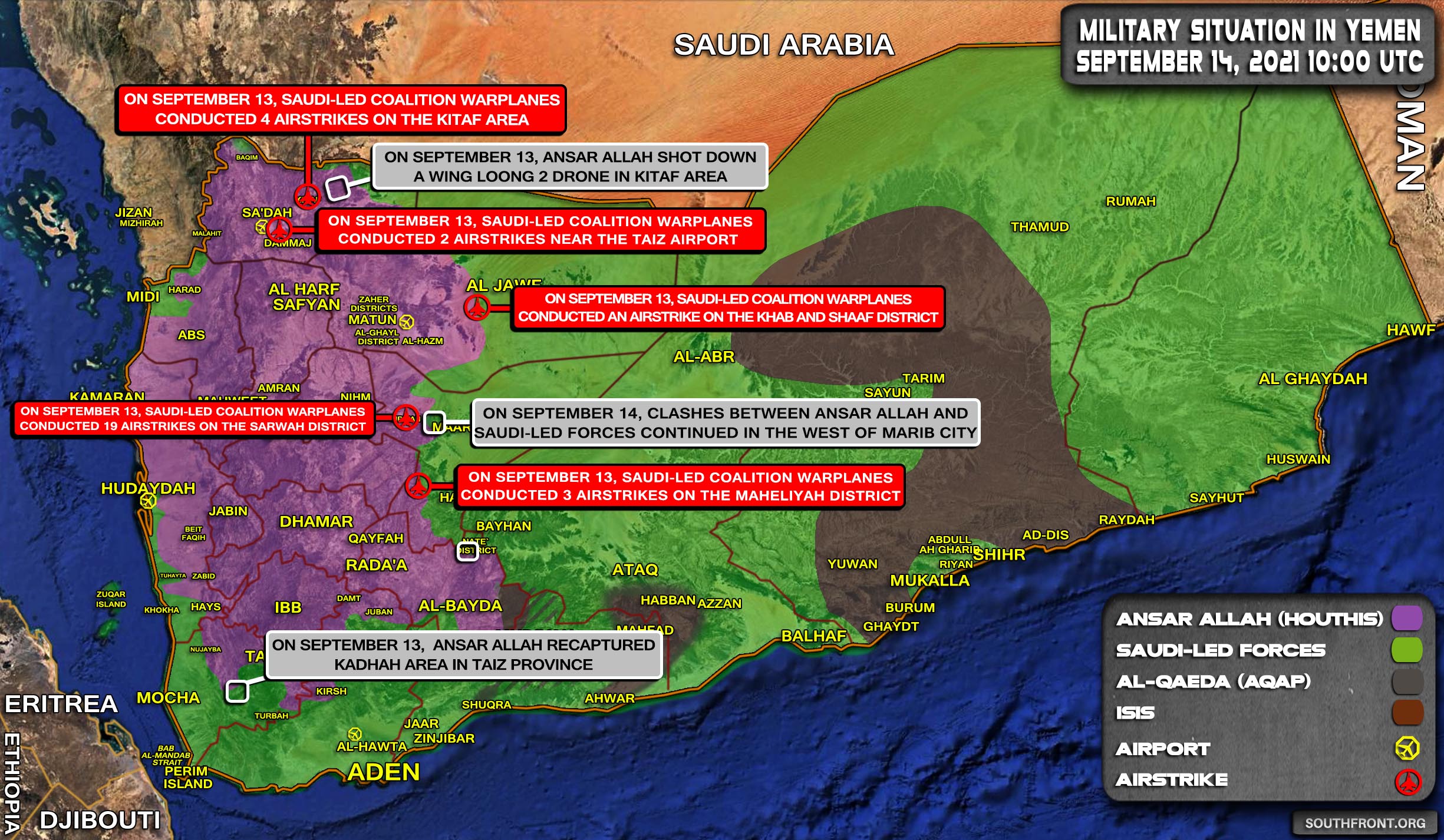 Military Situation In Yemen On September 14, 2021 (Map Update)