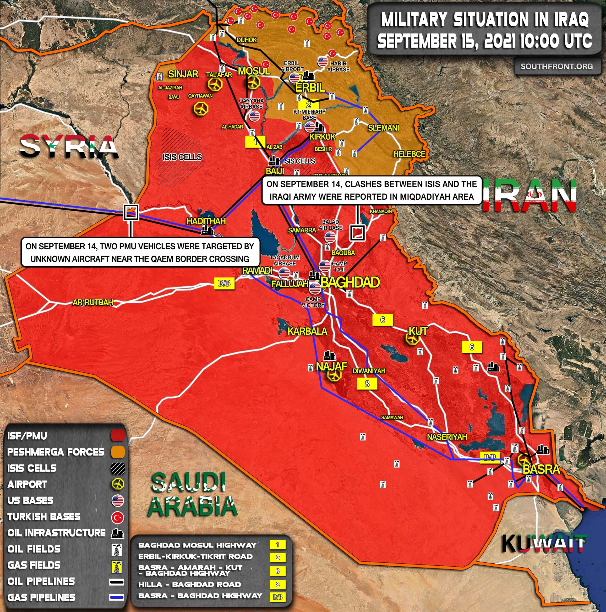 Military Situation In Iraq On September 15, 2021 (Map Update)