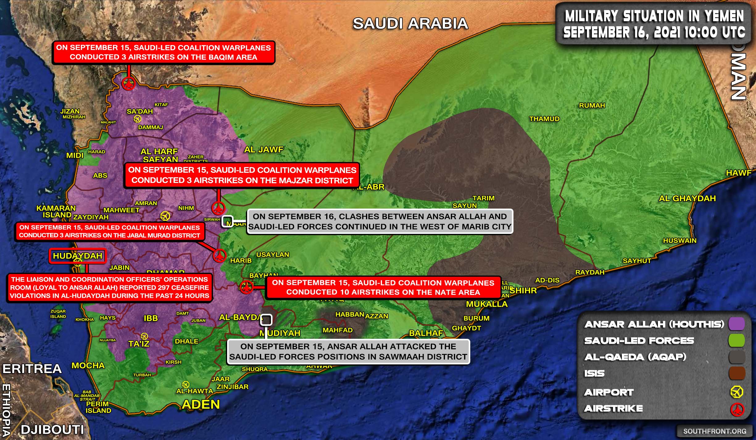 Military Situation In Yemen On September 16, 2021 (Map Update)