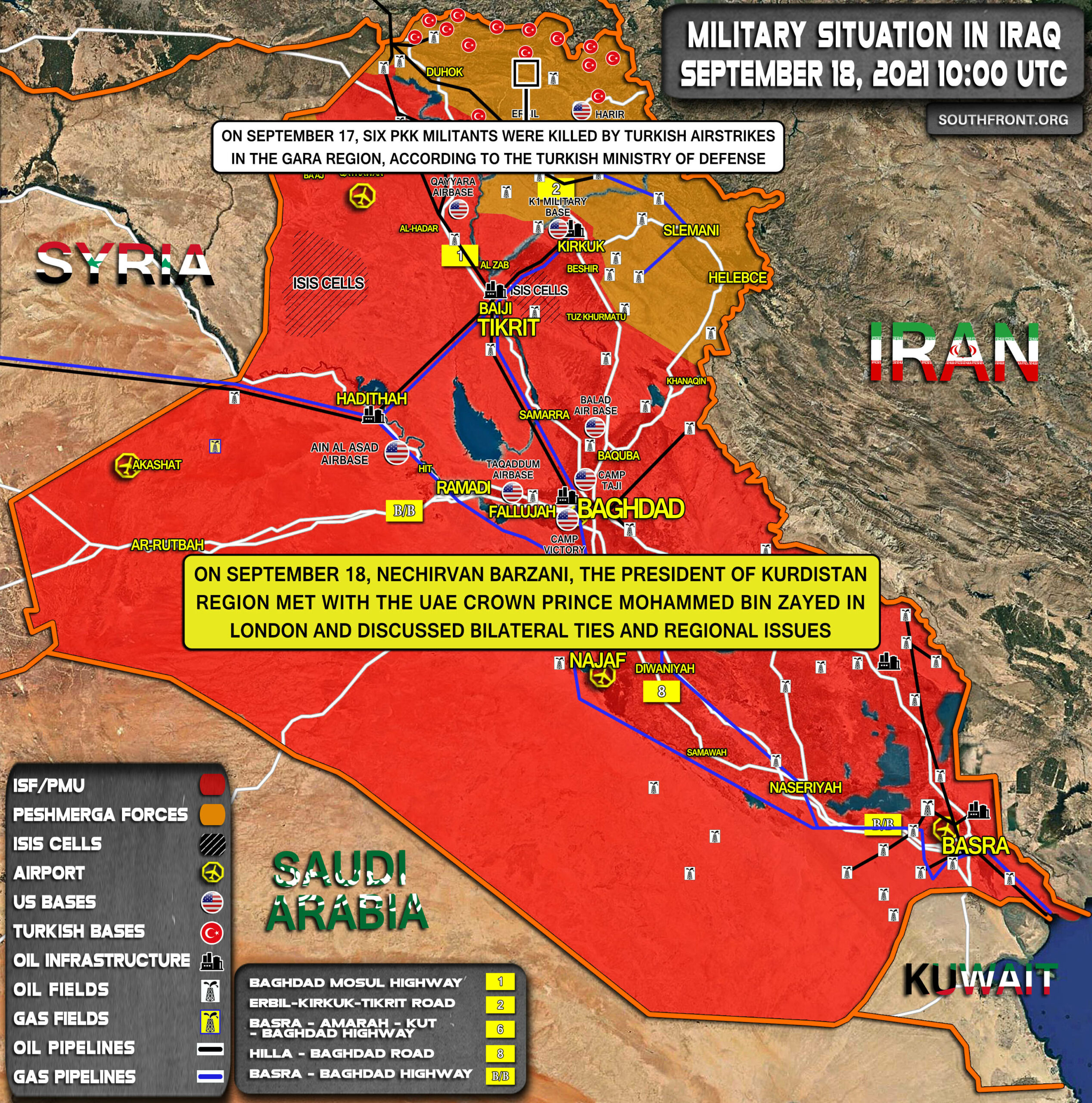 Military Situation In Iraq On September 18, 2021 (Map Update)