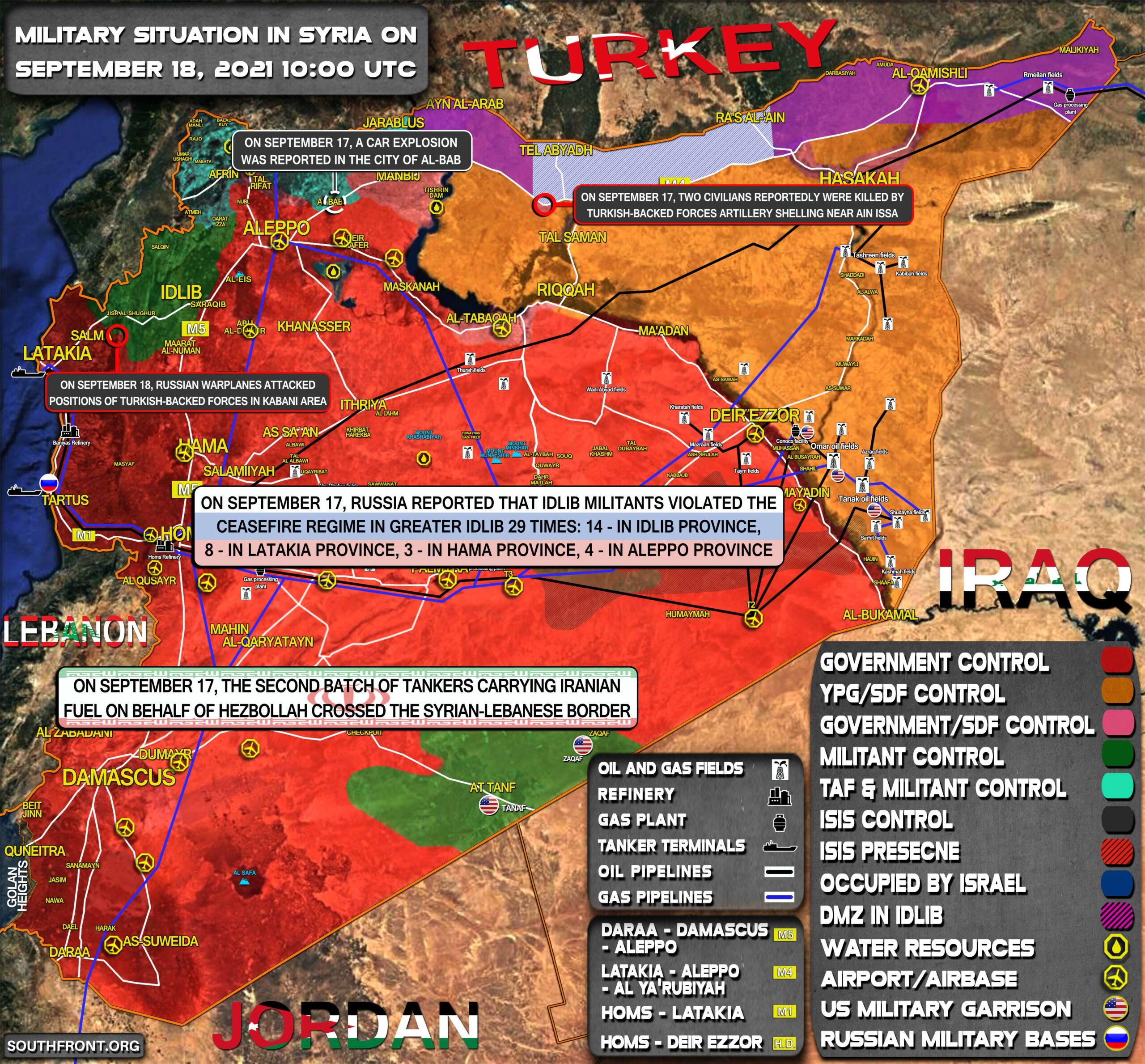 Military Situation In Syria On September 18, 2021 (Map Update)