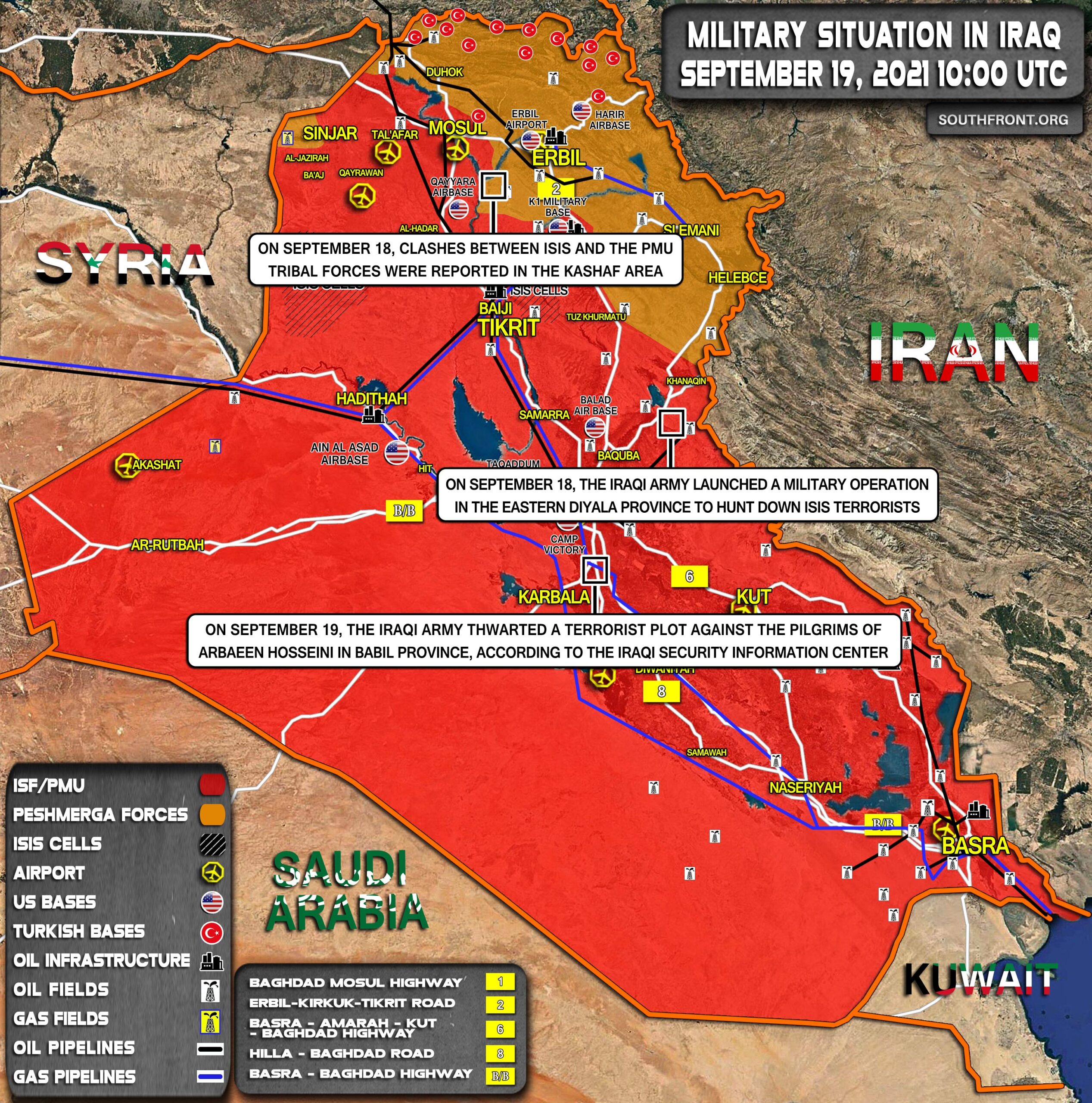 Military Situation In Iraq On September 19, 2021 (Map Update)