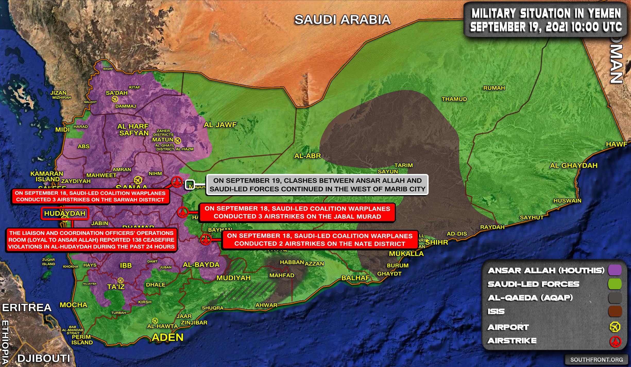 Military Situation In Yemen On September 19, 2021 (Map Update)