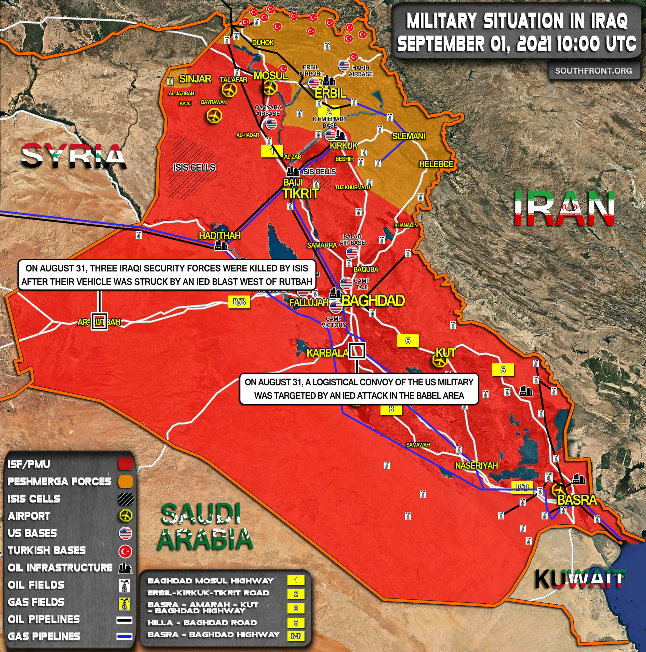 Military Situation In Iraq On September 1, 2021 (Map Update)