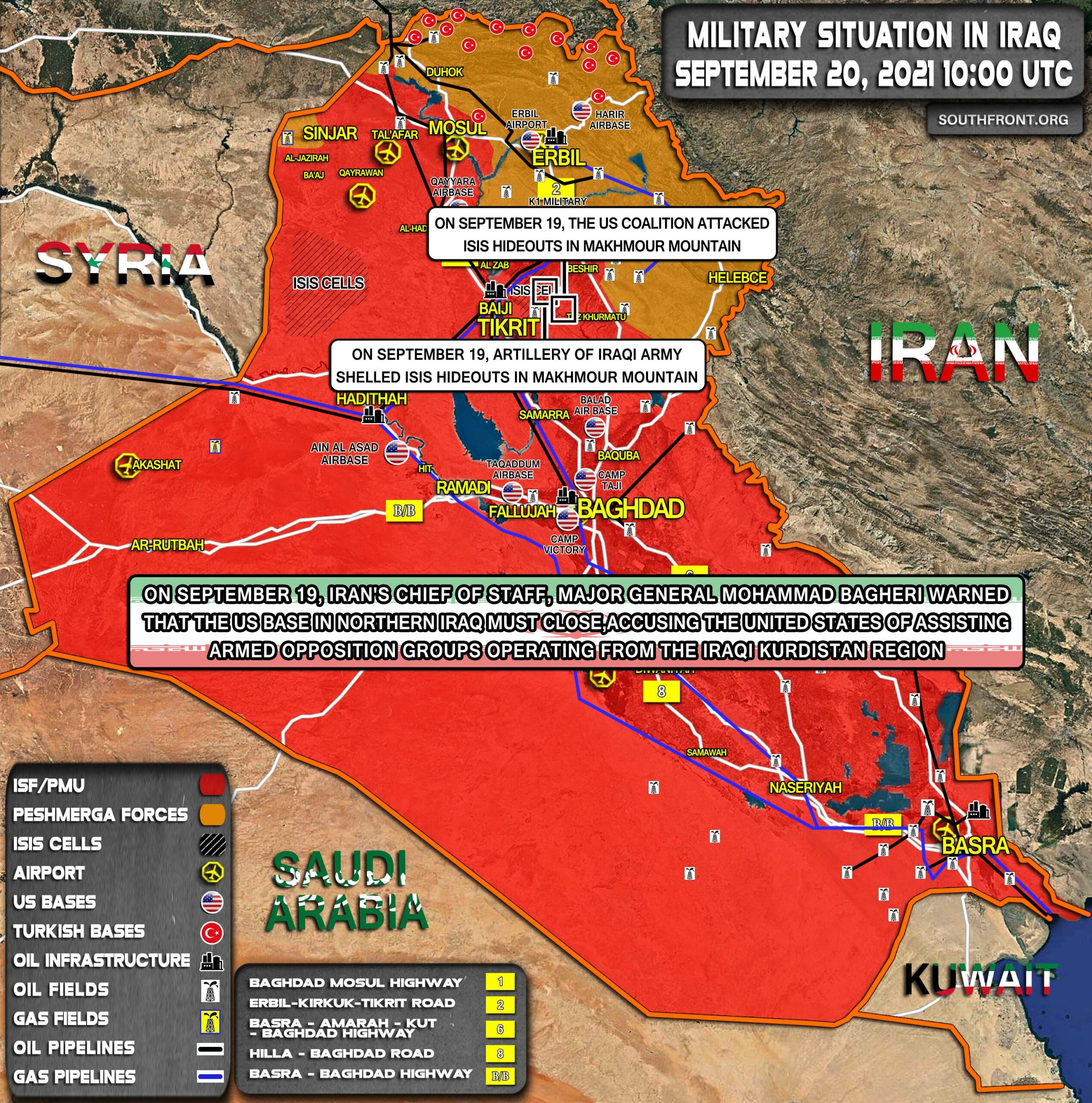 Military Situation In Iraq On September 20, 2021 (Map Update)