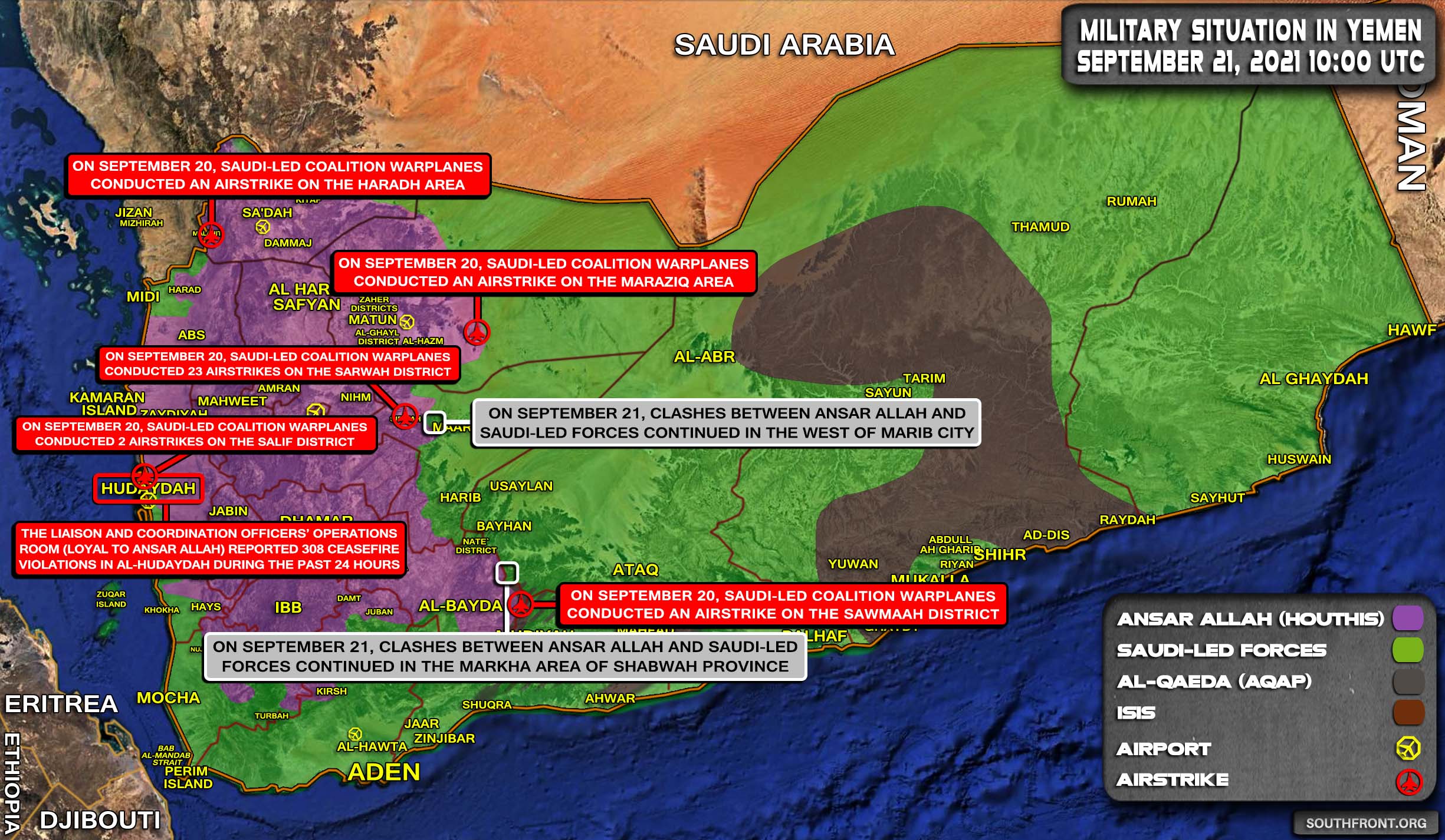 Military Situation In Yemen On September 21, 2021 (Map Update)