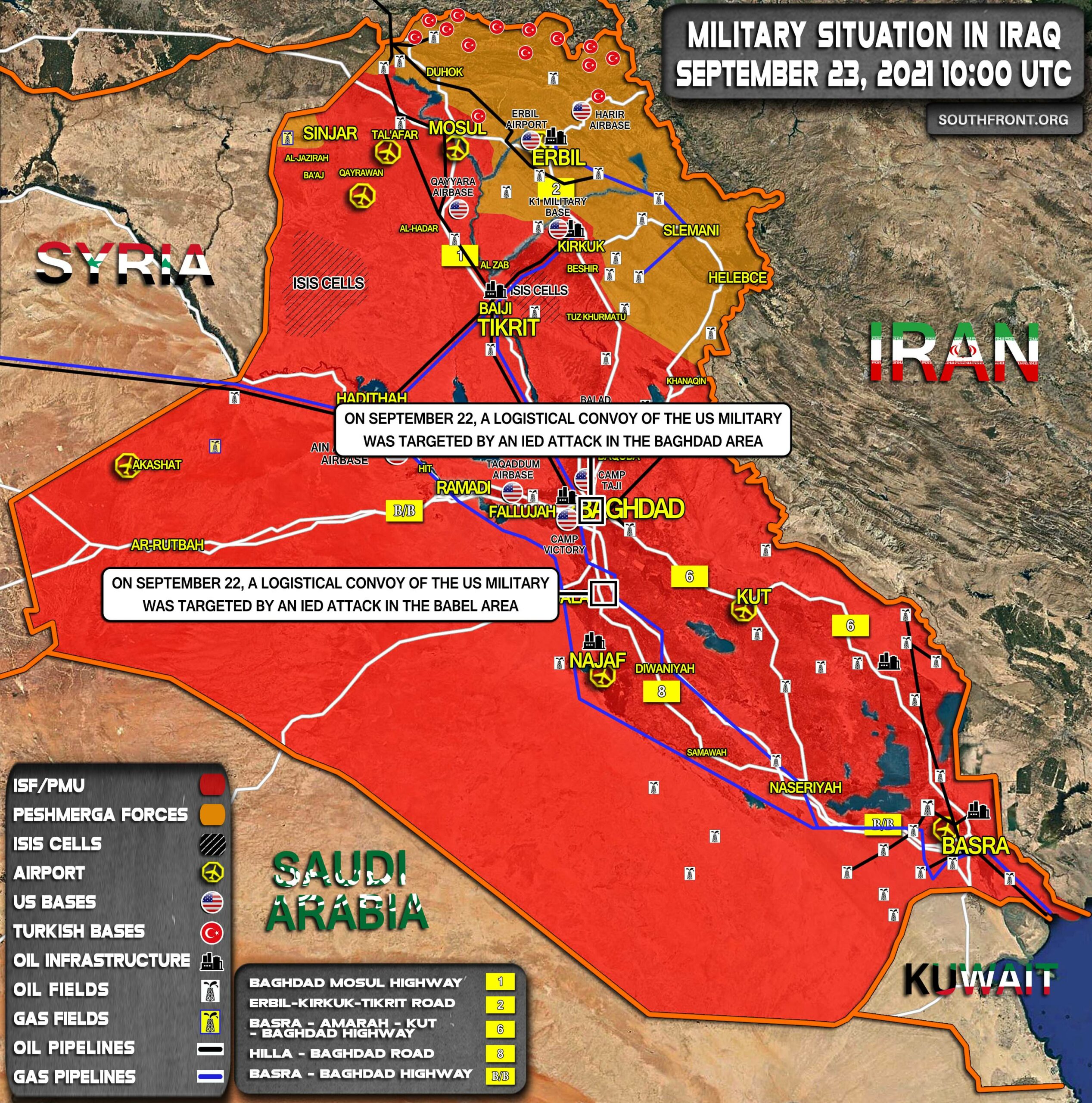 Military Situation In Iraq On September 23, 2021 (Map Update)