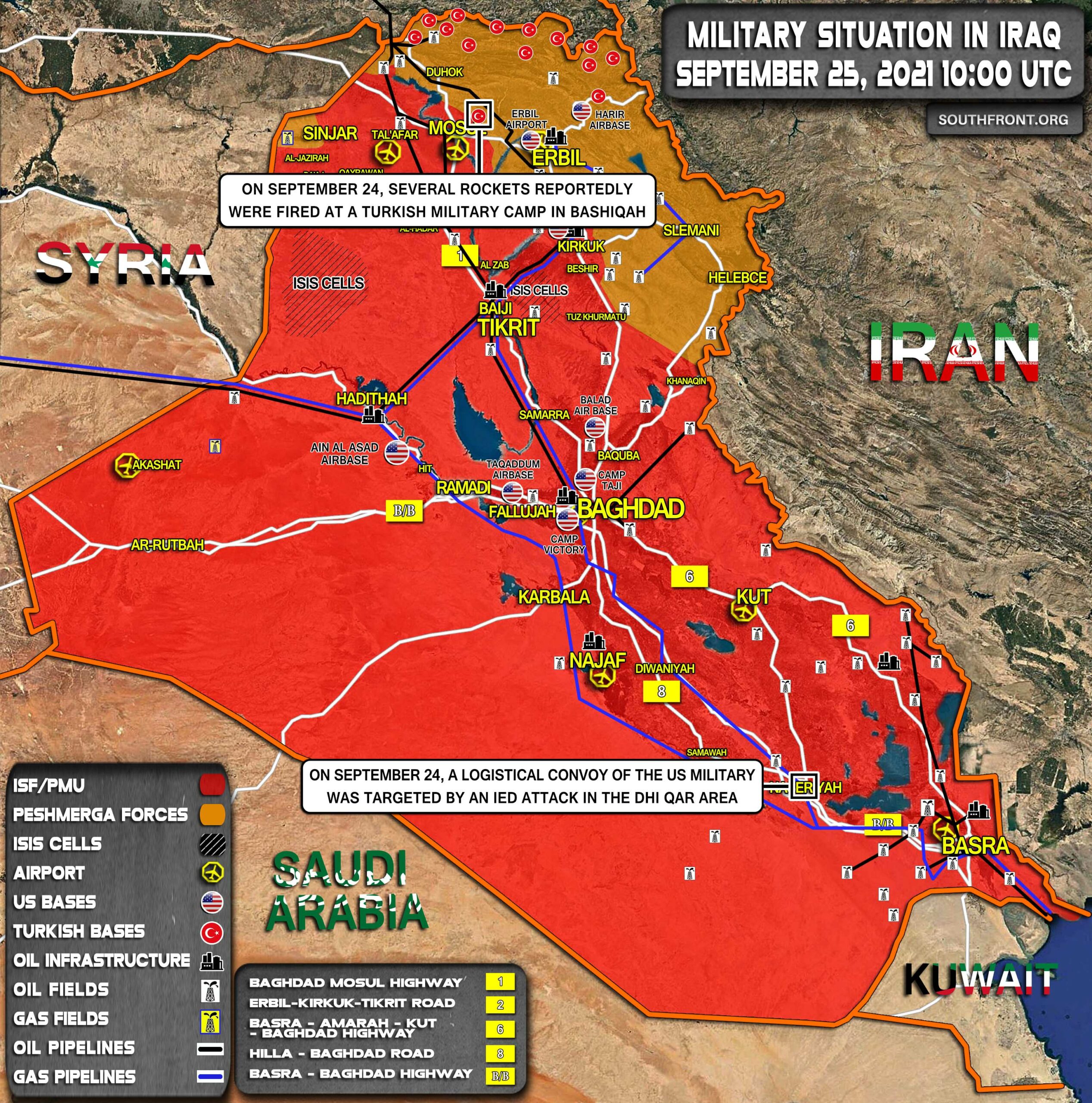 Military Situation In Iraq On September 25, 2021 (Map Update)