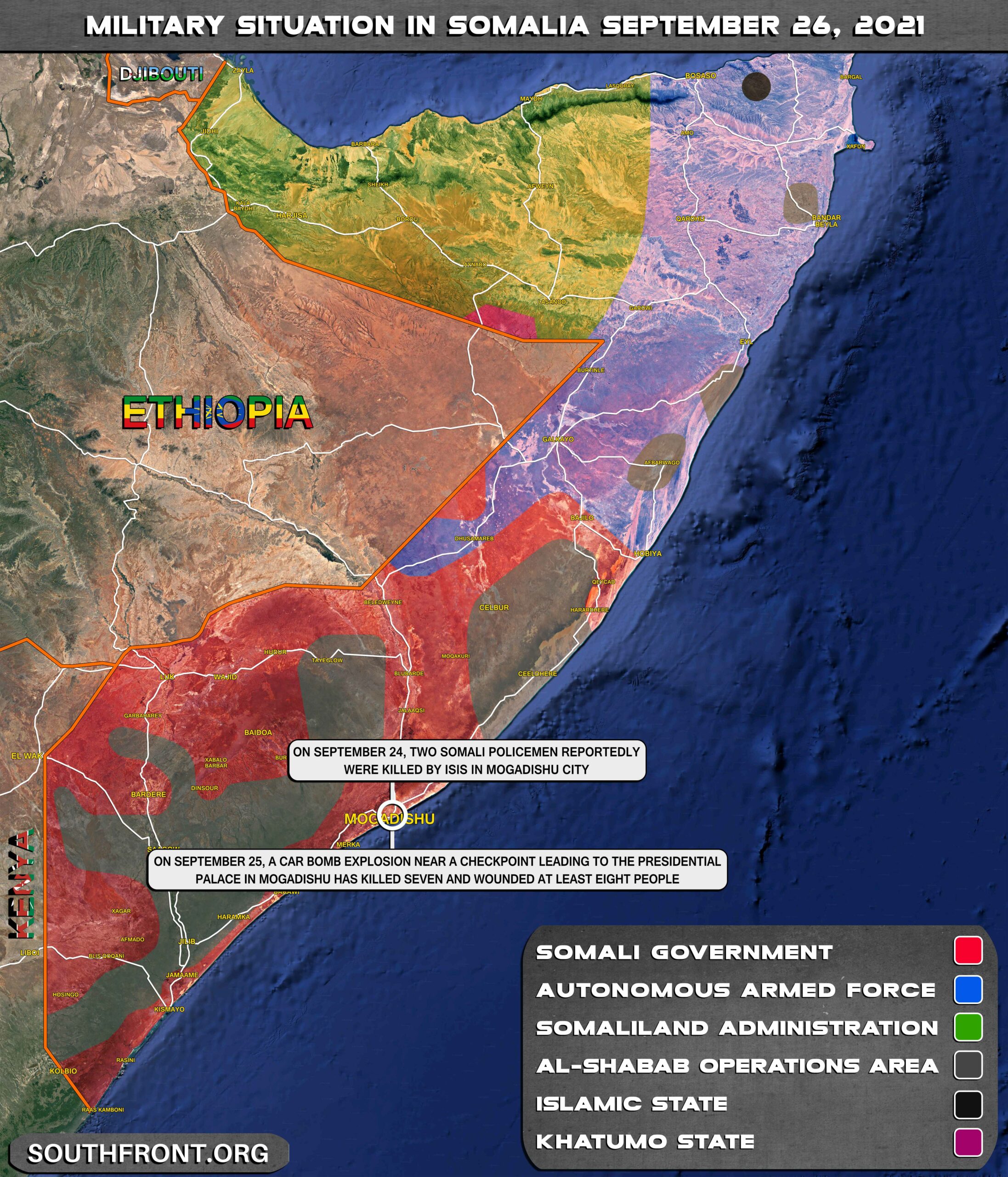 Military Situation In Somalia On September 26, 2021 (Map Update)