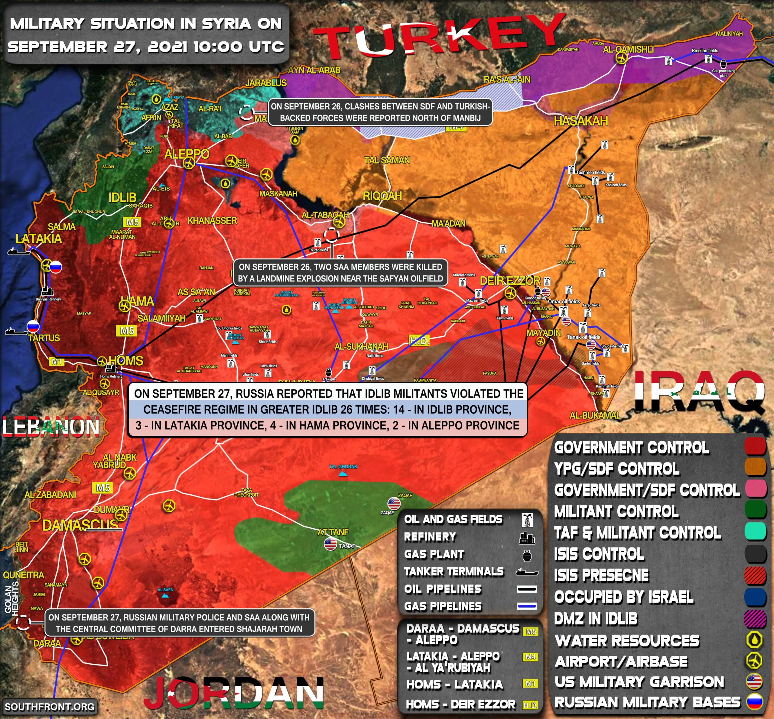 Military Situation In Syria On September 27, 2021 (Map Update)