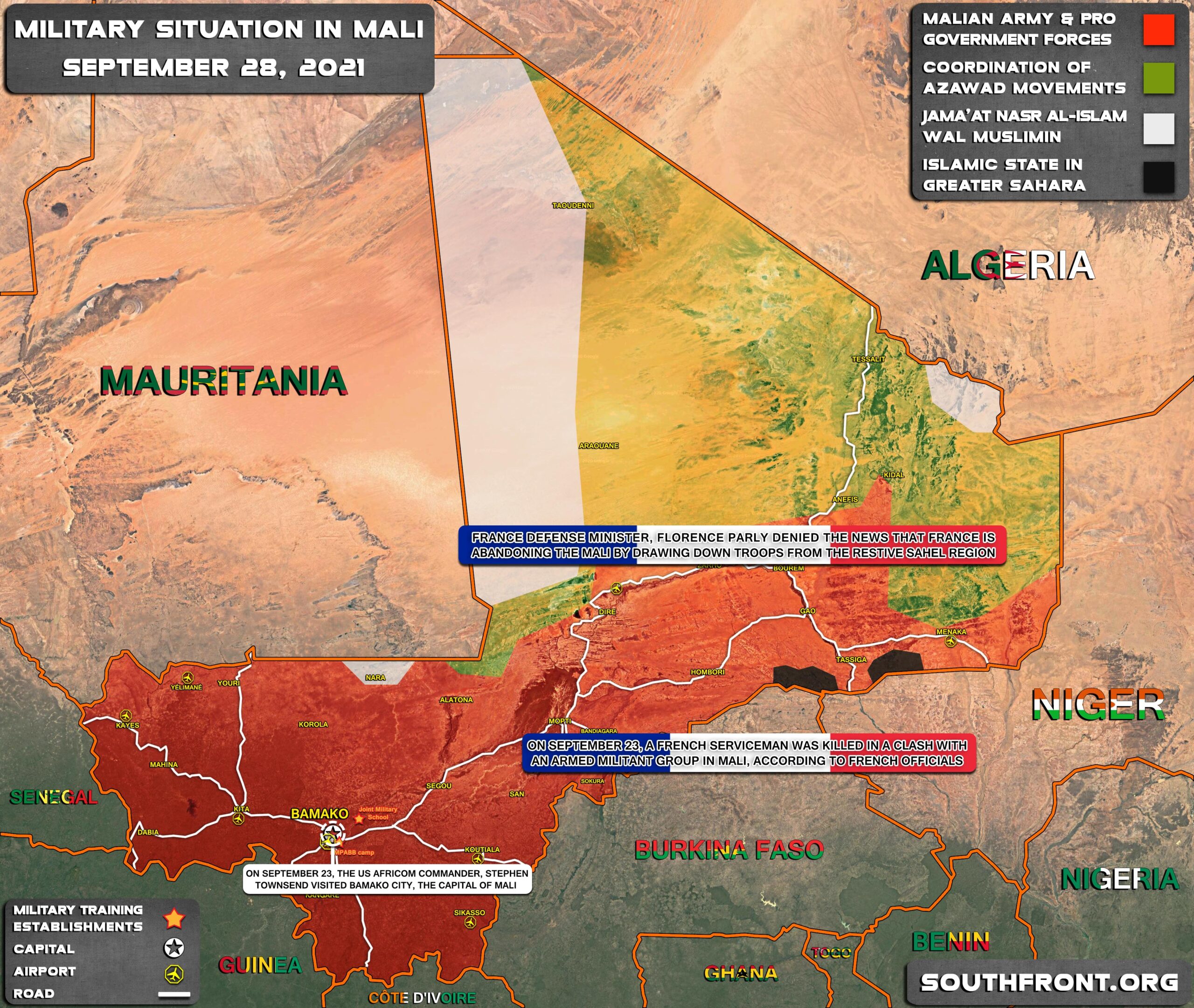 Military Situation In Mali On September 28, 2021 (Map Update)