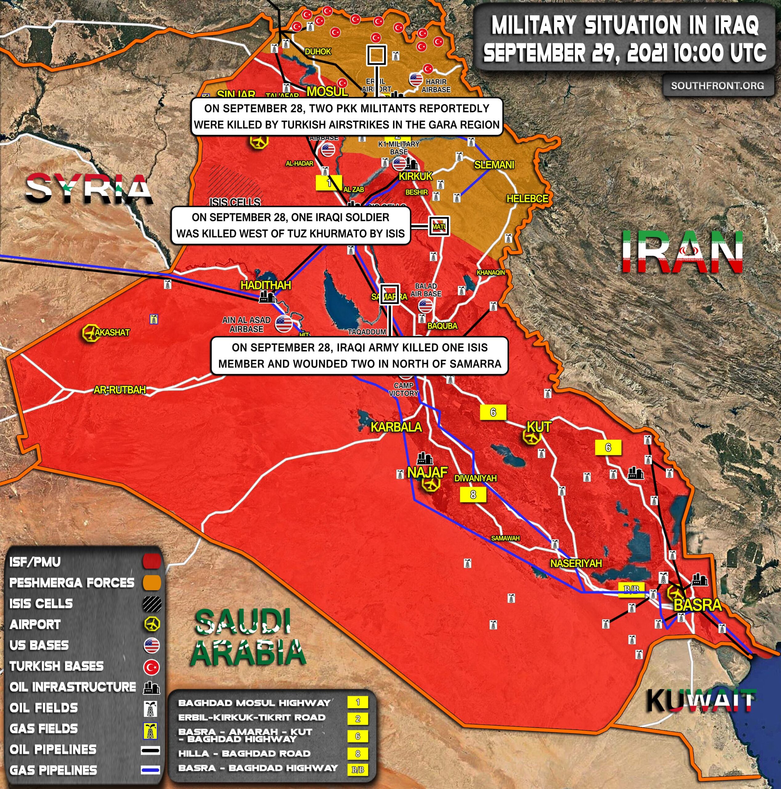 Military Situation In Iraq On September 29, 2021 (Map Update)