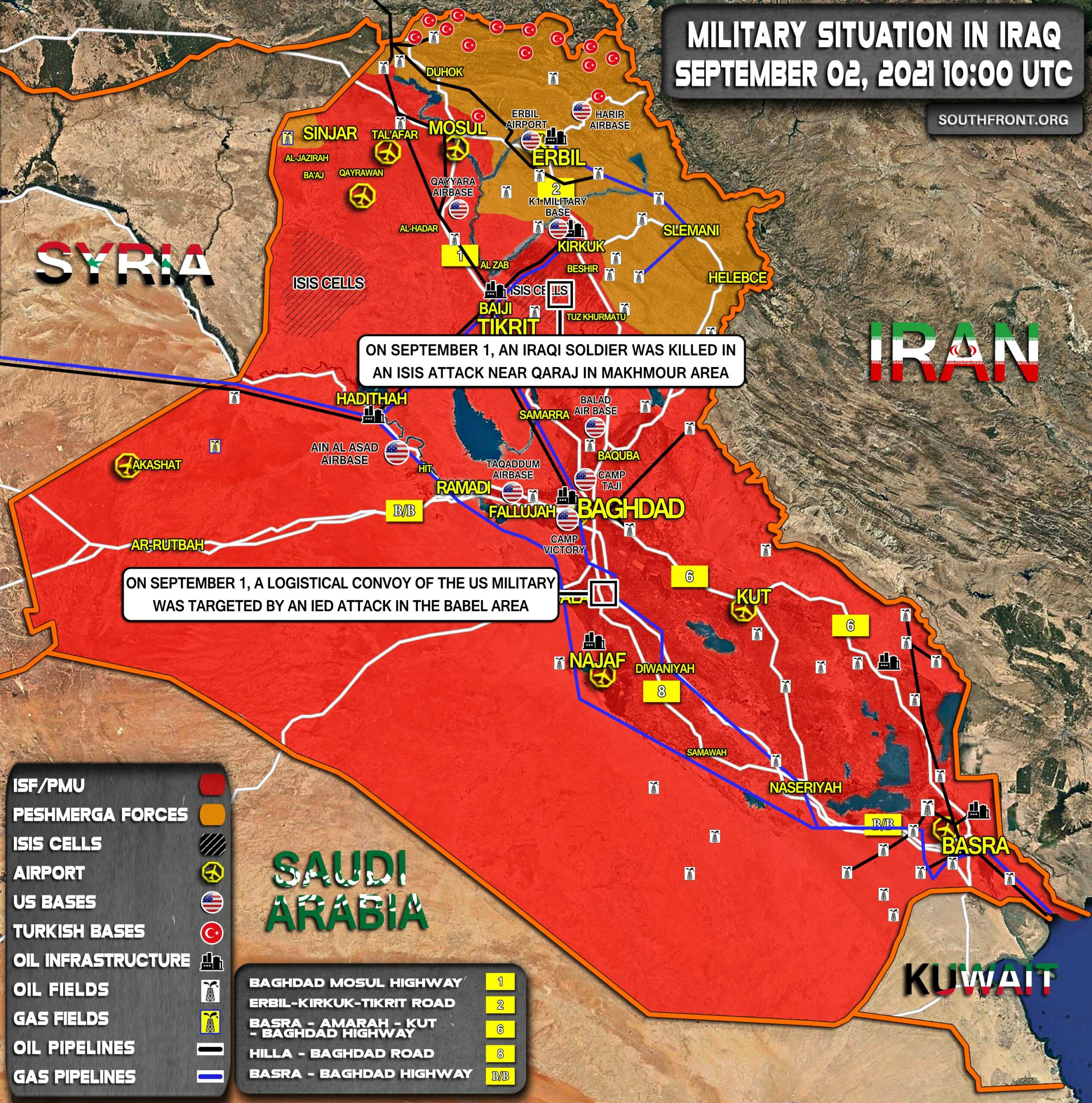 Military Situation In Iraq On September 2, 2021 (Map Update)