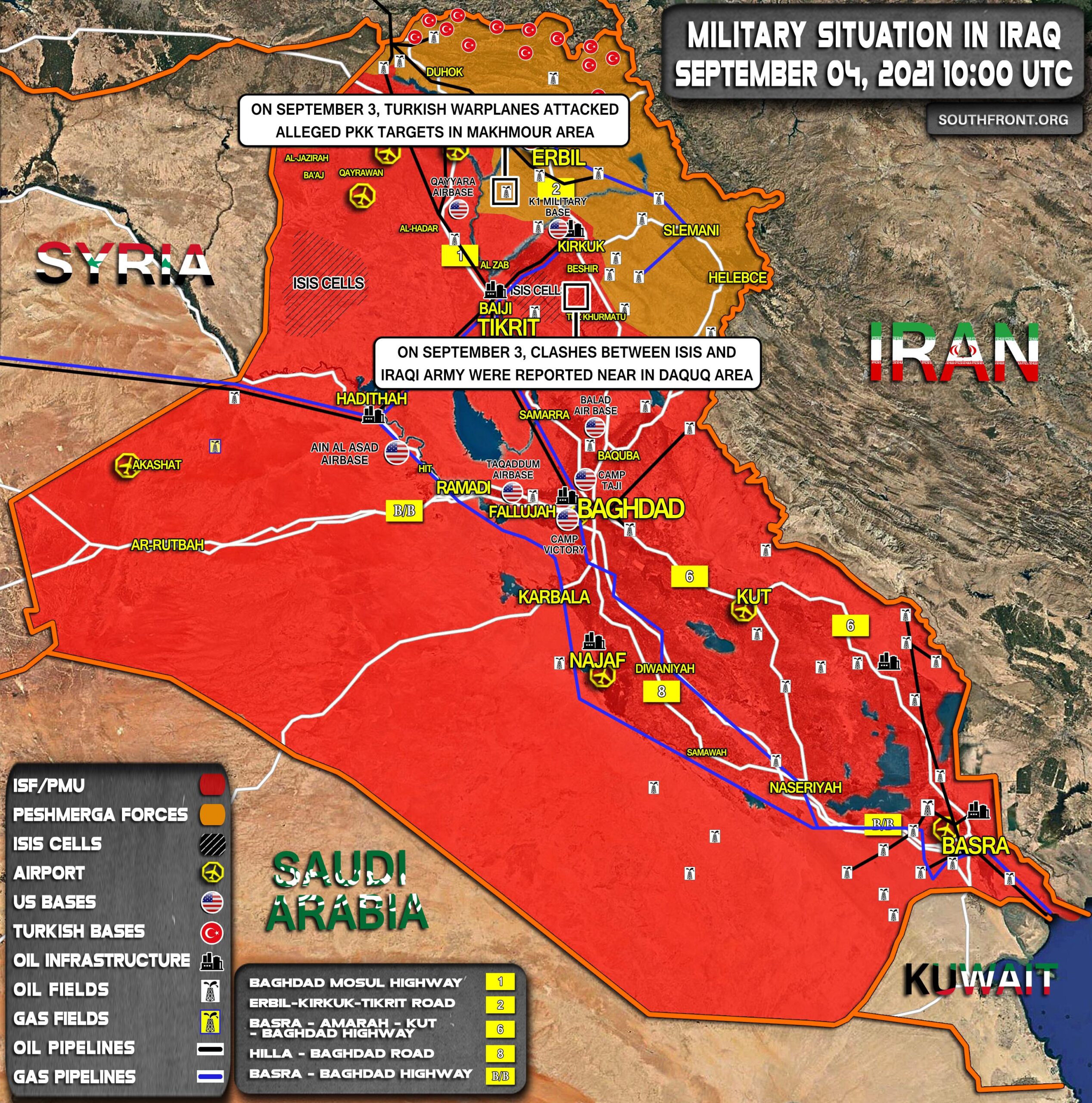 Military Situation In Iraq On September 4, 2021 (Map Update)