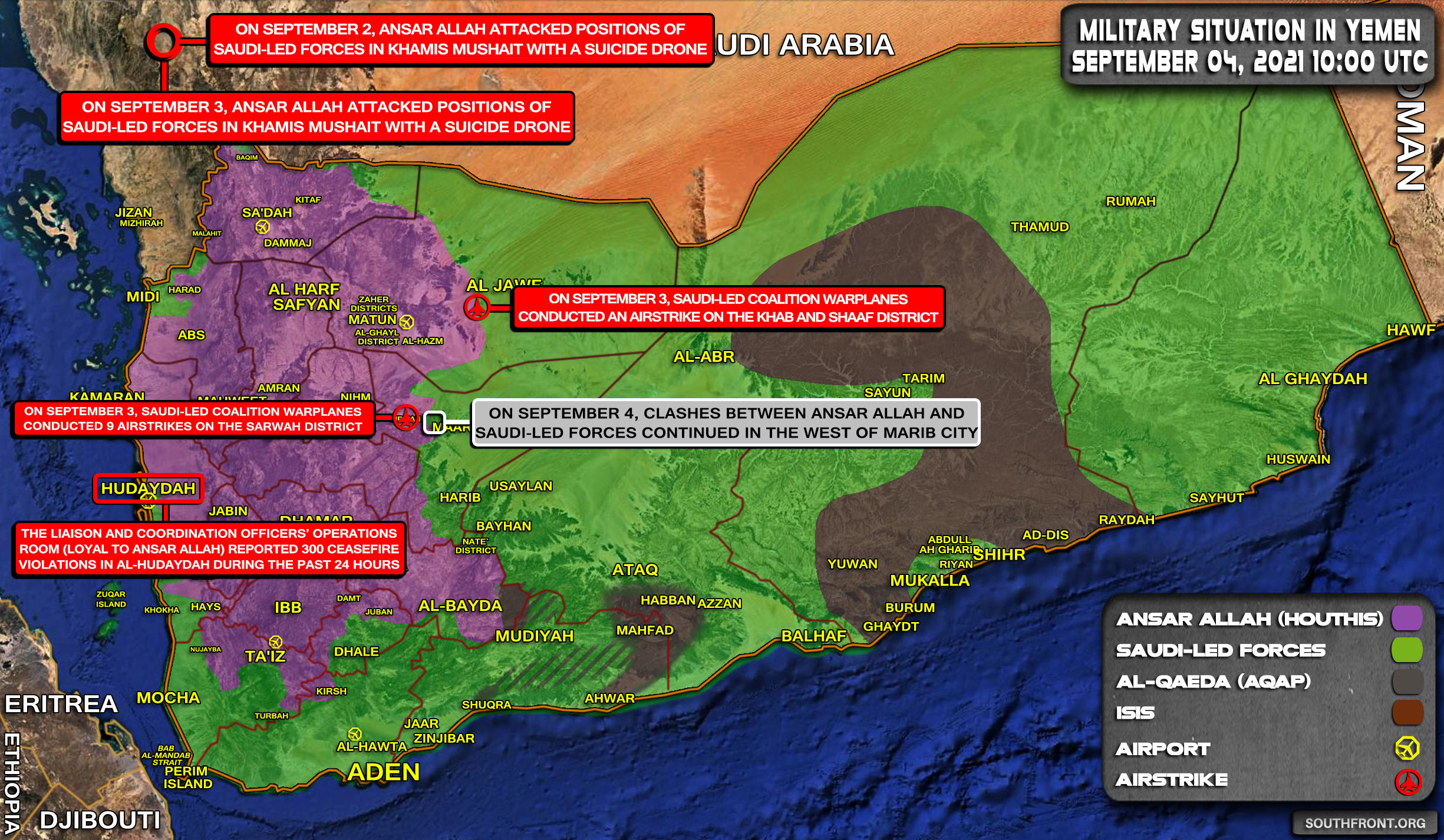 Military Situation In Yemen On September 4, 2021 (Map Update)