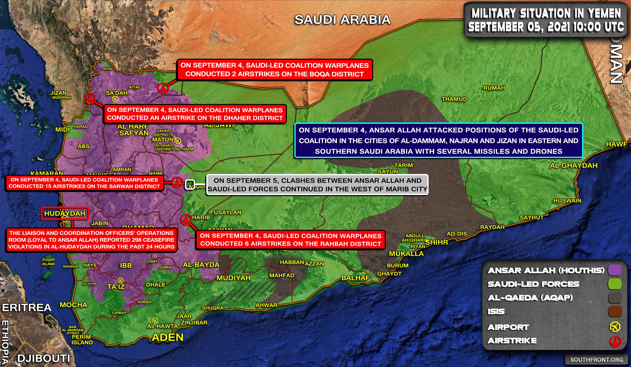 Military Situation In Yemen On September 5, 2021 (Map Update)