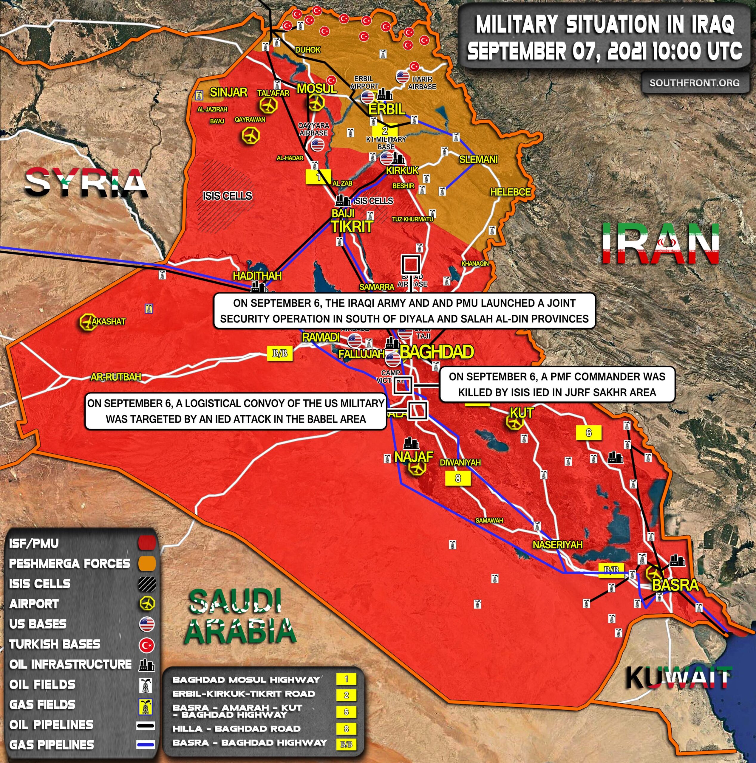 Military Situation In Iraq On September 7, 2021 (Map Update)