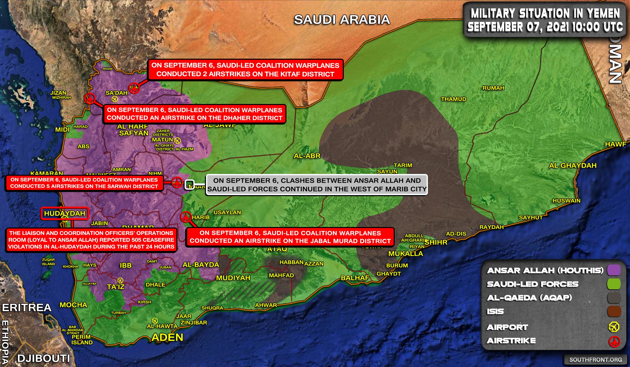 Military Situation In Yemen On September 7, 2021 (Map Update)