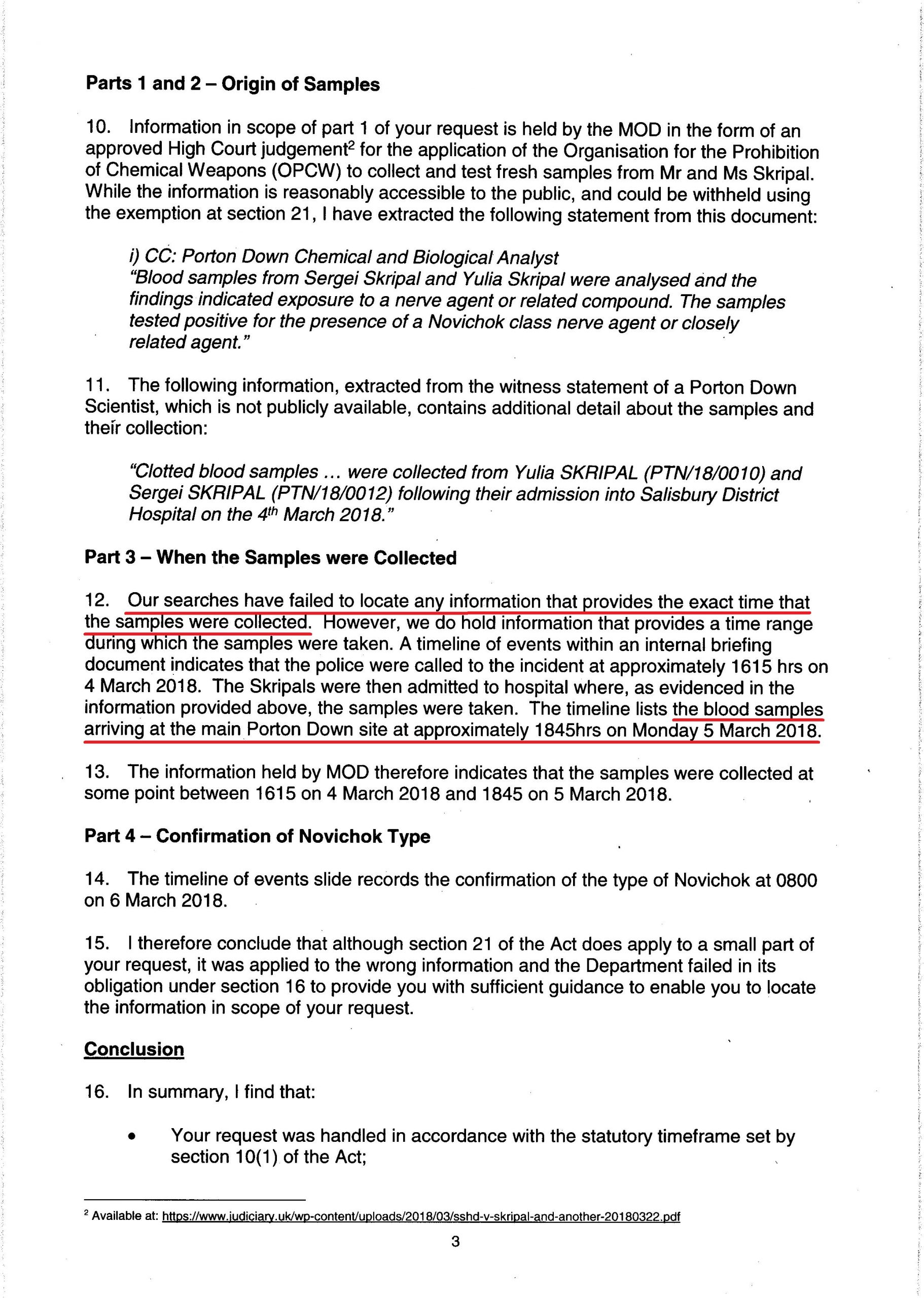 UK Defence Ministry Document Reveals Skripals Blood Samples Could Have Been Manipulated