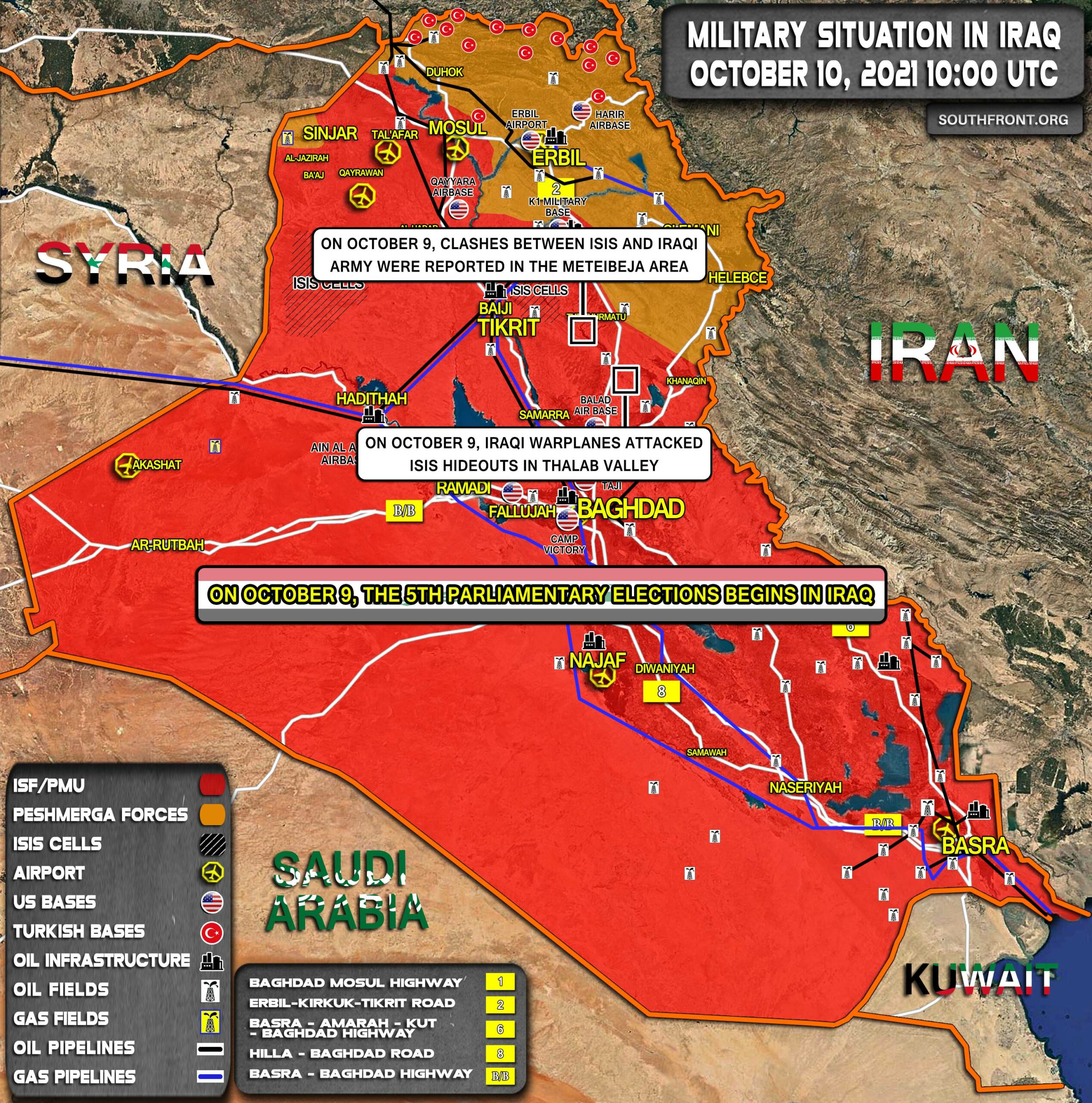 Military Situation In Iraq On October 10, 2021 (Map Update)