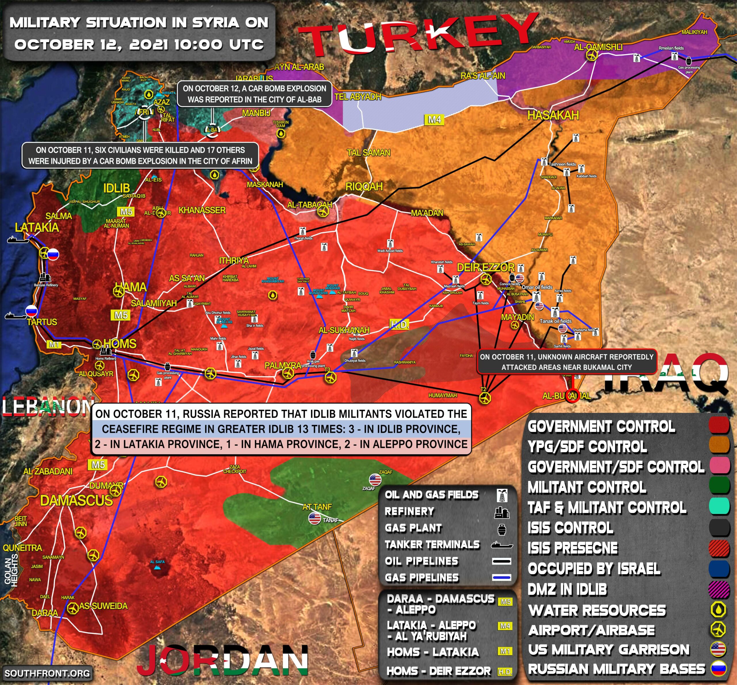 Military Situation In Syria On October 12, 2021 (Map Update)