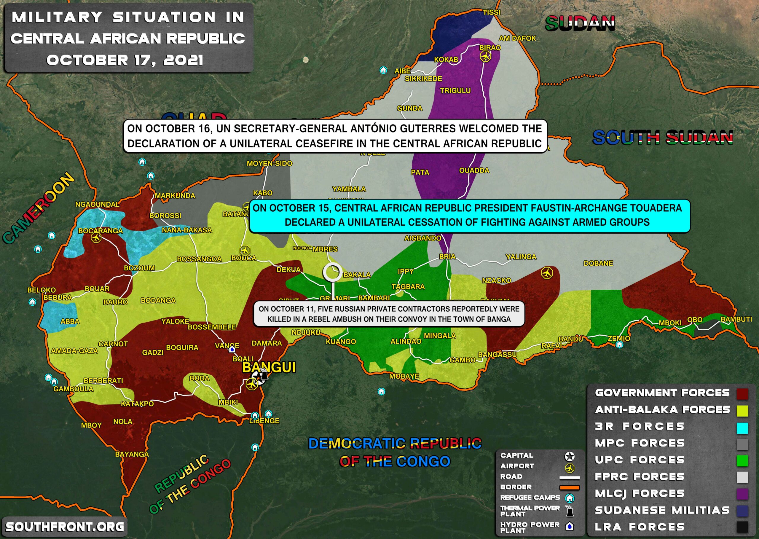 Military Situation In Central African Republic On October 17, 2021 (Map Update)