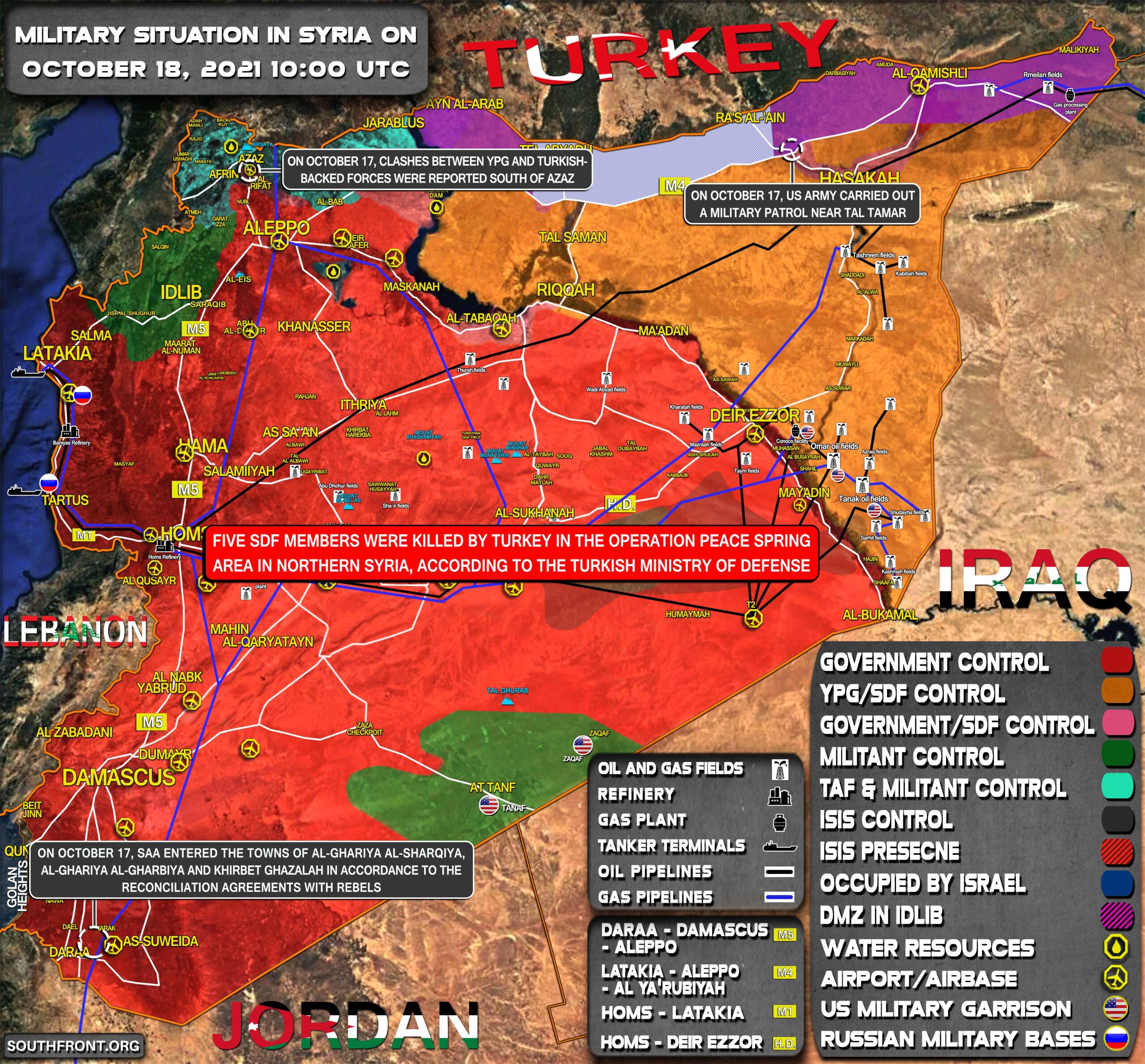 Military Situation In Syria On October 18, 2021 (Map Update)