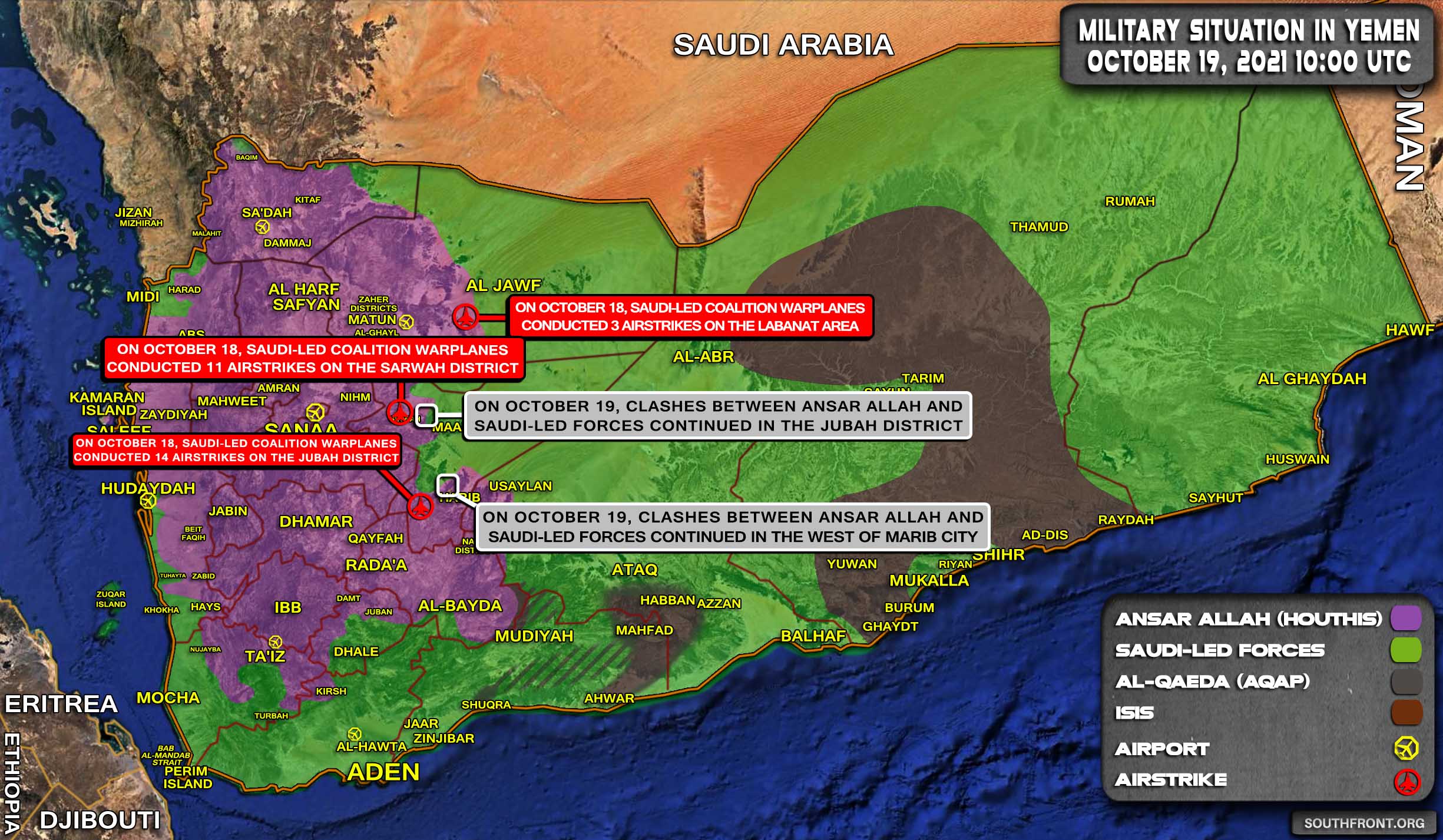 Military Situation In Yemen On October 19, 2021 (Map Update)