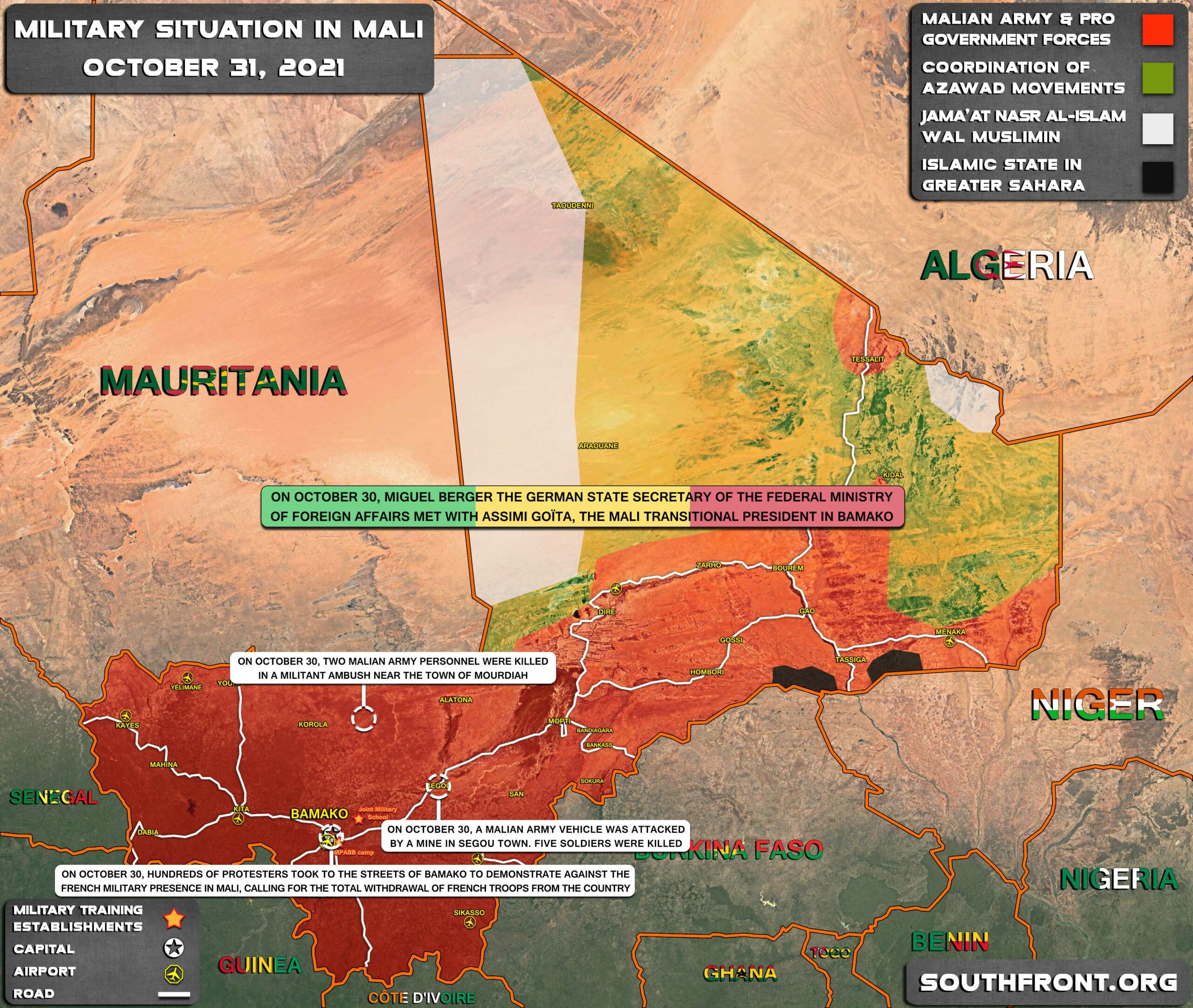 Military Situation In Mali On October 31, 2021 (Map Update)