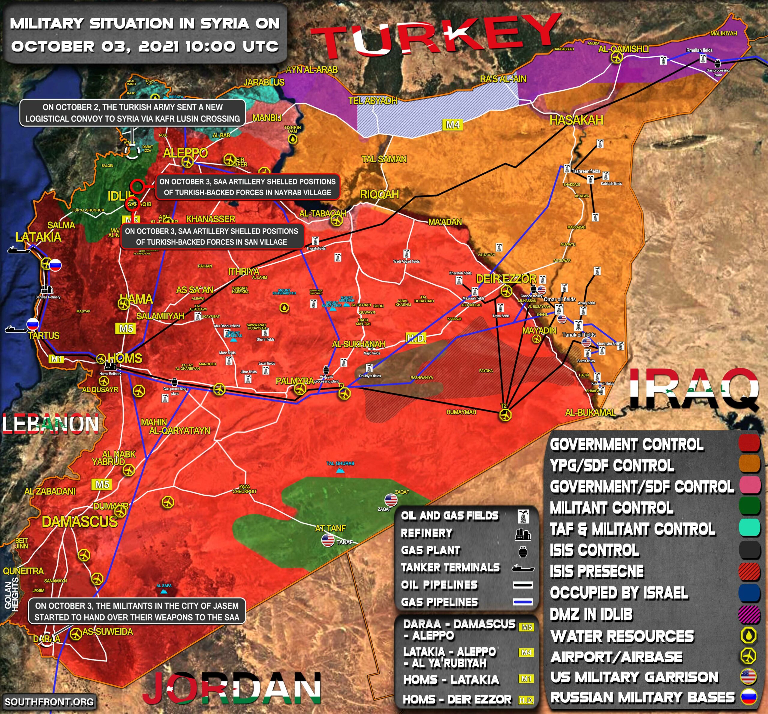 Military Situation In Syria On October 3, 2021 (Map Update)