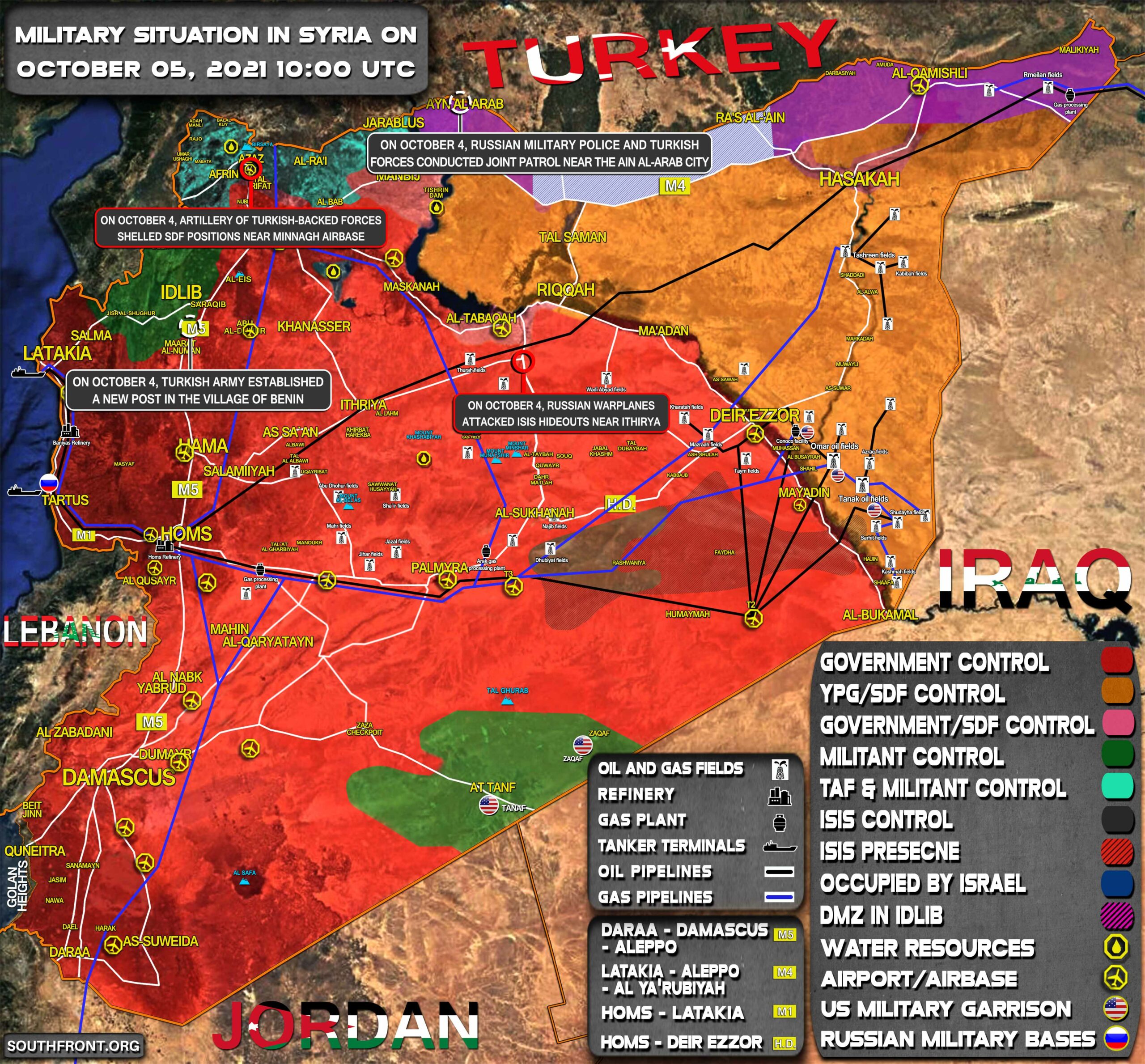 Military Situation In Syria On October 5, 2021 (Map Update)