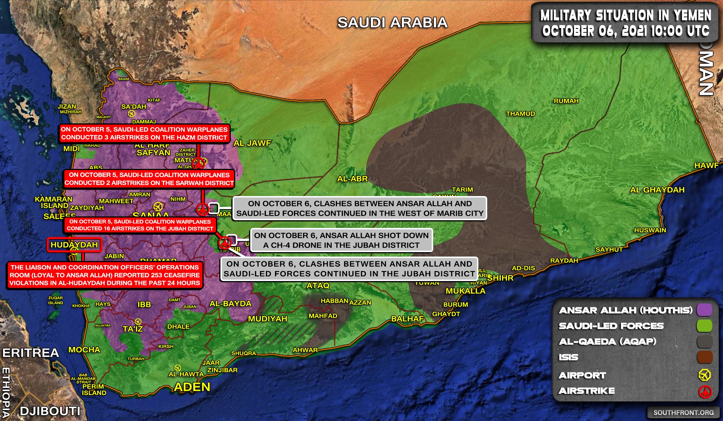 Military Situation In Yemen On October 6, 2021 (Map Update)