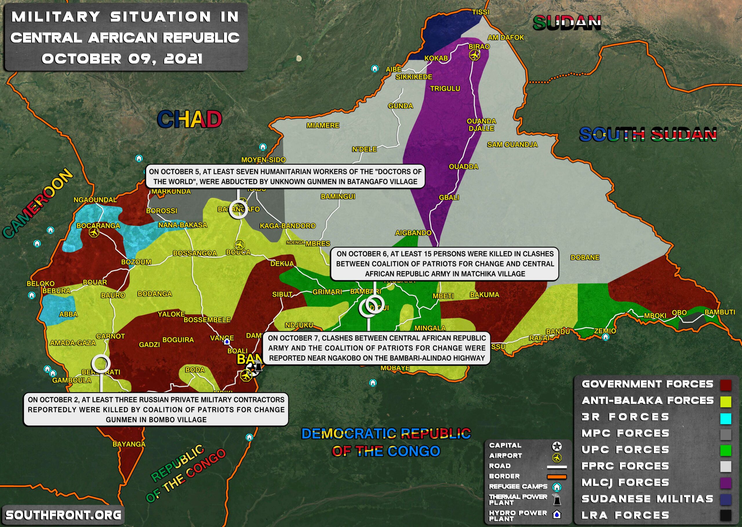 Military Situation In Central African Republic On October 9, 2021 (Map Update)