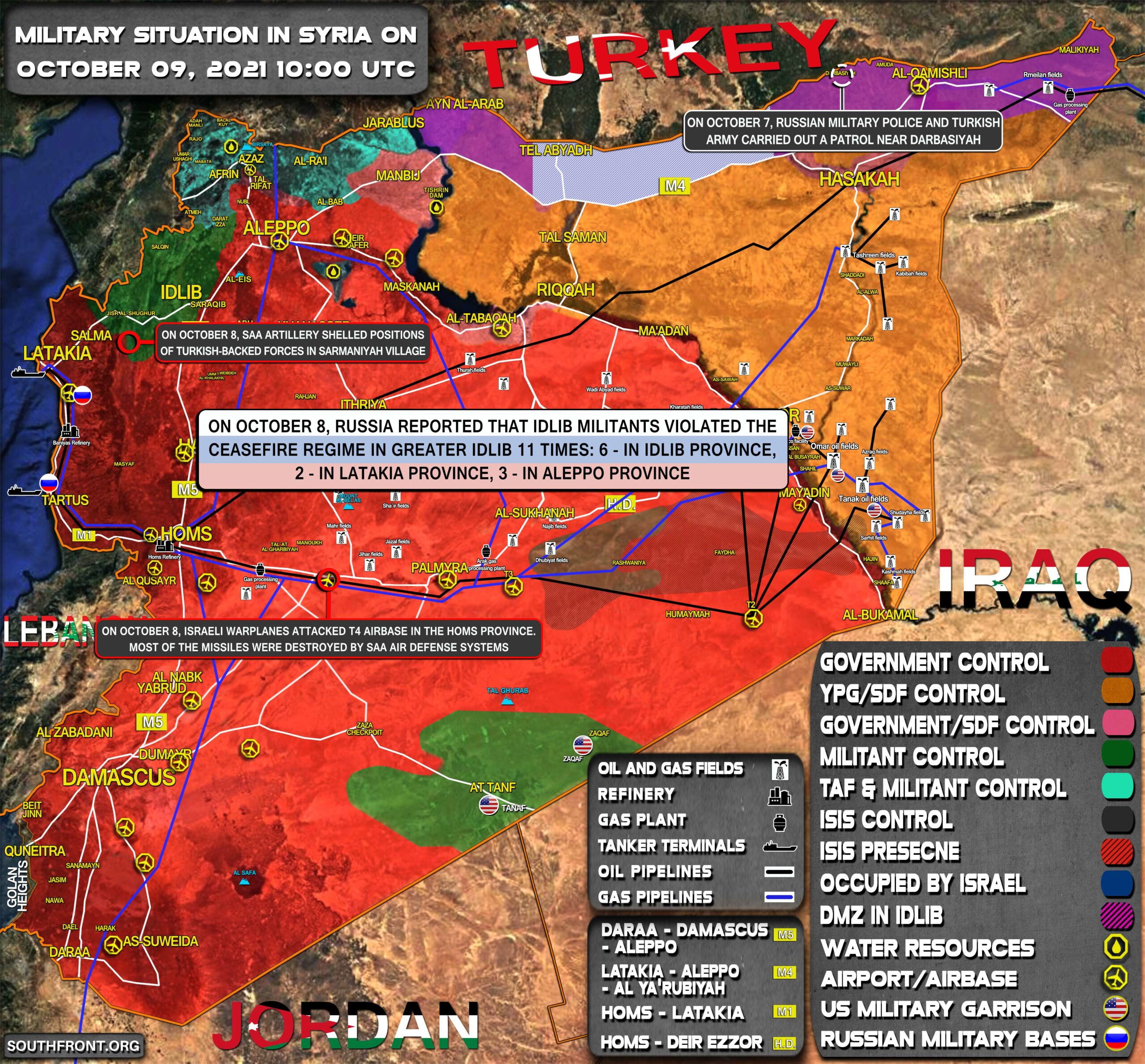 Military Situation In Syria On October 9, 2021 (Map Update)